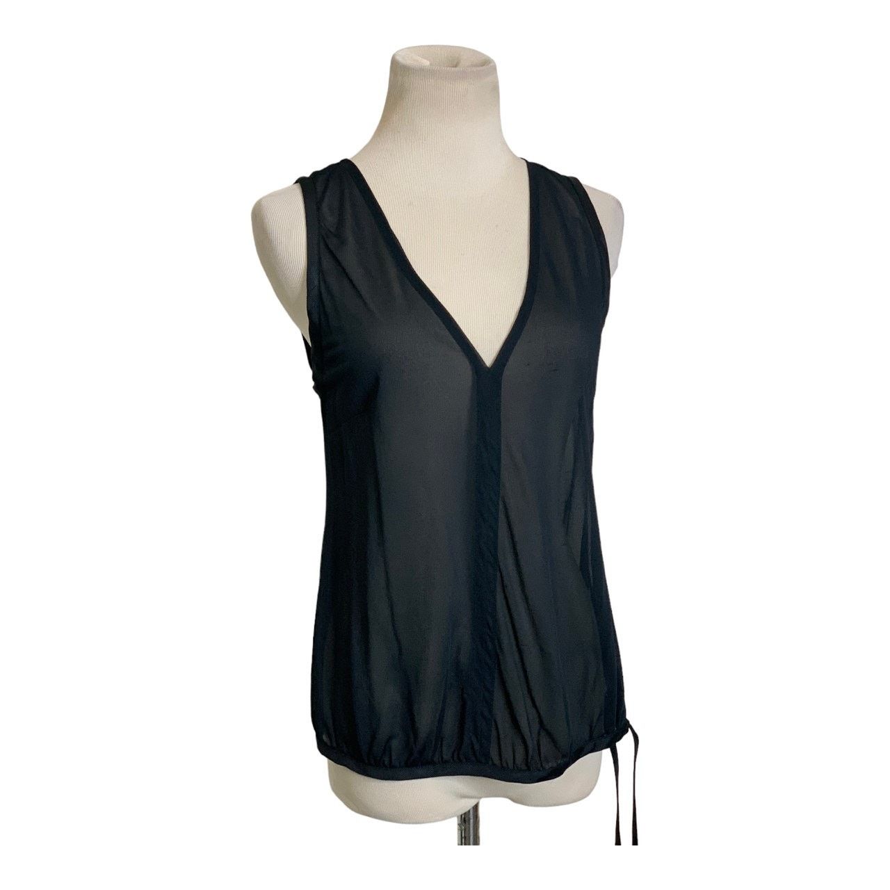 Versace Versace black v neck sleeveless sheer blouse size 44 -US 8 Size M / US 6-8 / IT 42-44 - 1 Thumbnail