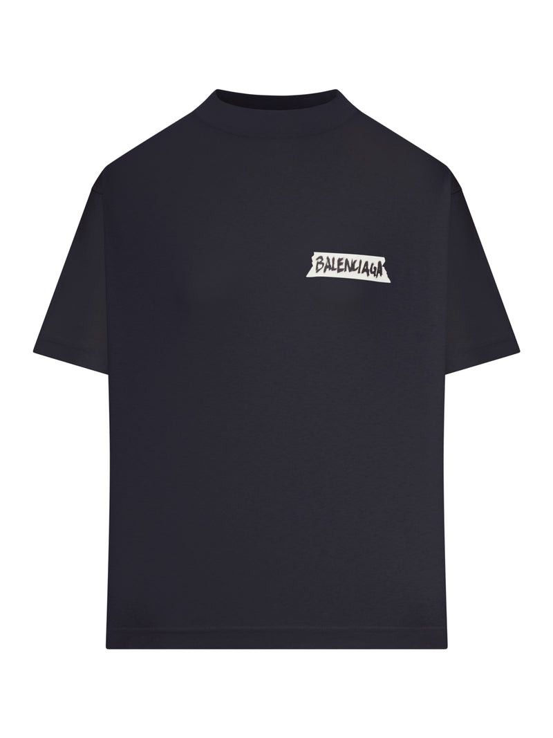 Balenciaga WOMEN`S MEDIUM FIT MASKING TAPE T-SHIRT Size L / US 10 / IT 46 - 1 Thumbnail