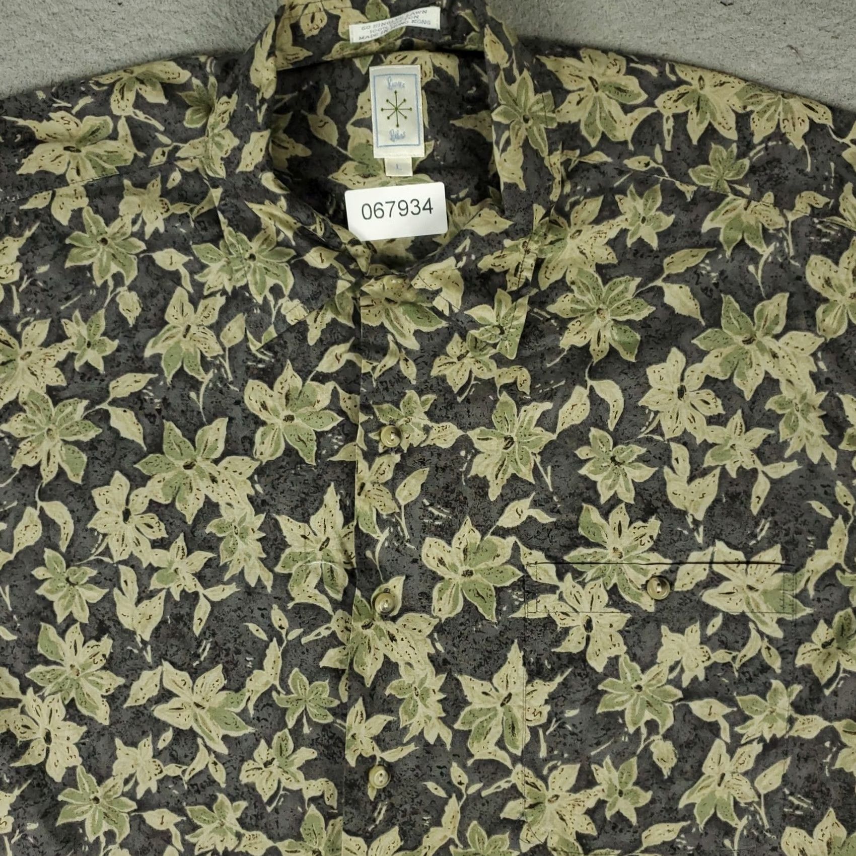 Vintage Burma Bibas Shirt Mens Size Large Gray Floral Hawaiian Button Up Size US L / EU 52-54 / 3 - 2 Thumbnail