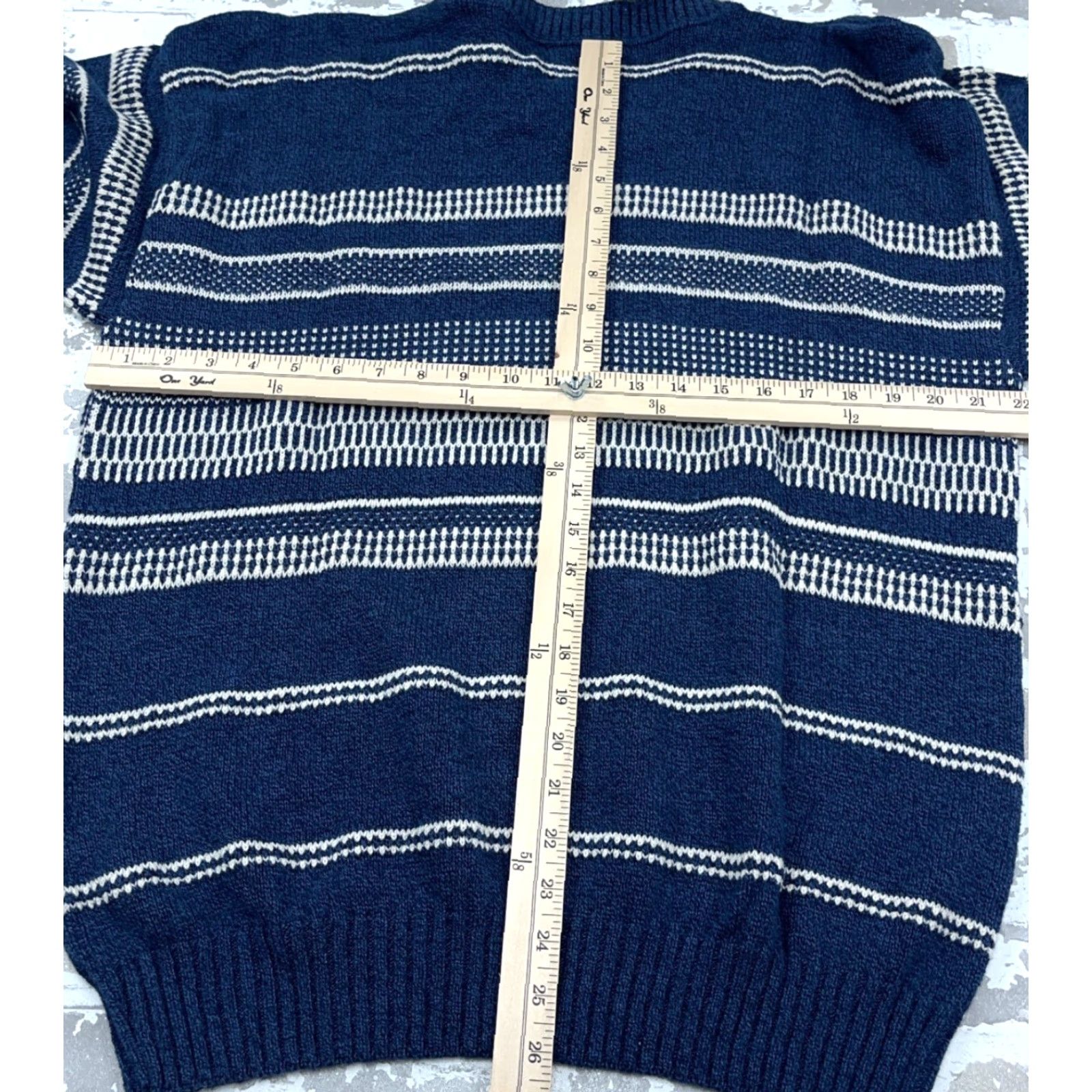 Jantzen VINTAGE Jantzen Sweater Men L Blue Crew Neck Heavy Knit Textured 80s 90s Cosby USA Grunge Streetwear Golf Mens Size US L / EU 52-54 / 3 - 6 Thumbnail