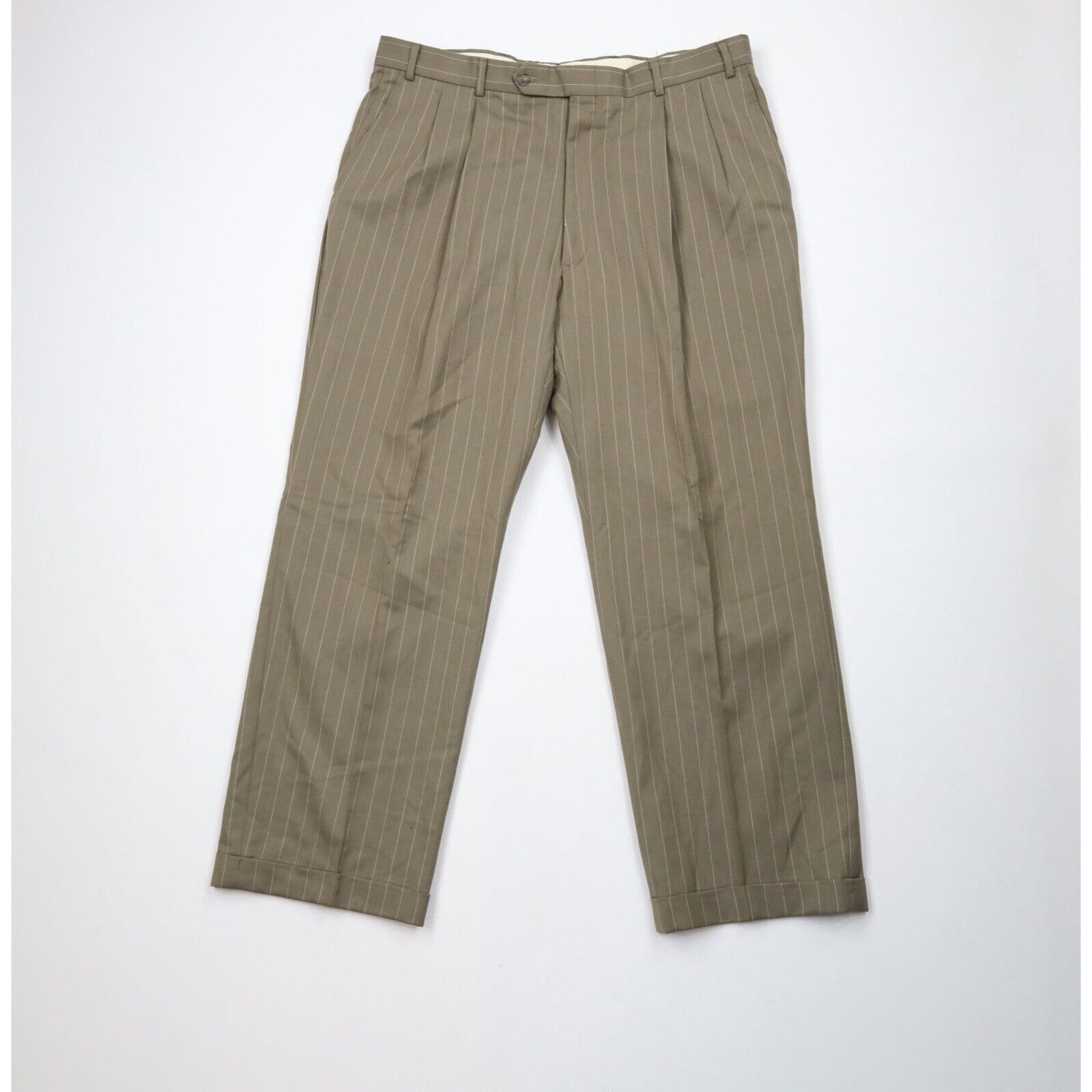 Vintage Vintage 70s Streetwear 2 Piece Pinstriped Suit Wedding Size 44R - 15 Thumbnail
