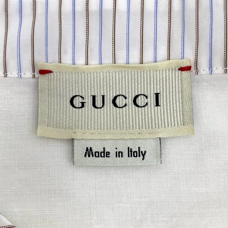 Gucci Gucci Size8 White striped cotton round neck single-breasted Size M / US 6-8 / IT 42-44 - 5 Thumbnail