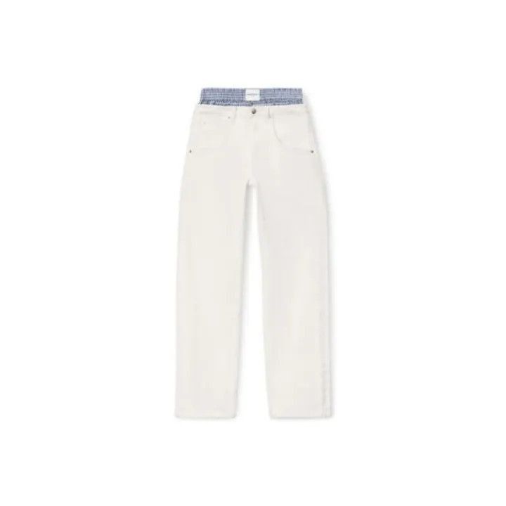 Alexander Wang Alexander Wang Cleanfit Layered White Denim Pants - Size 25" / US 0 / IT 36 - 1 Thumbnail