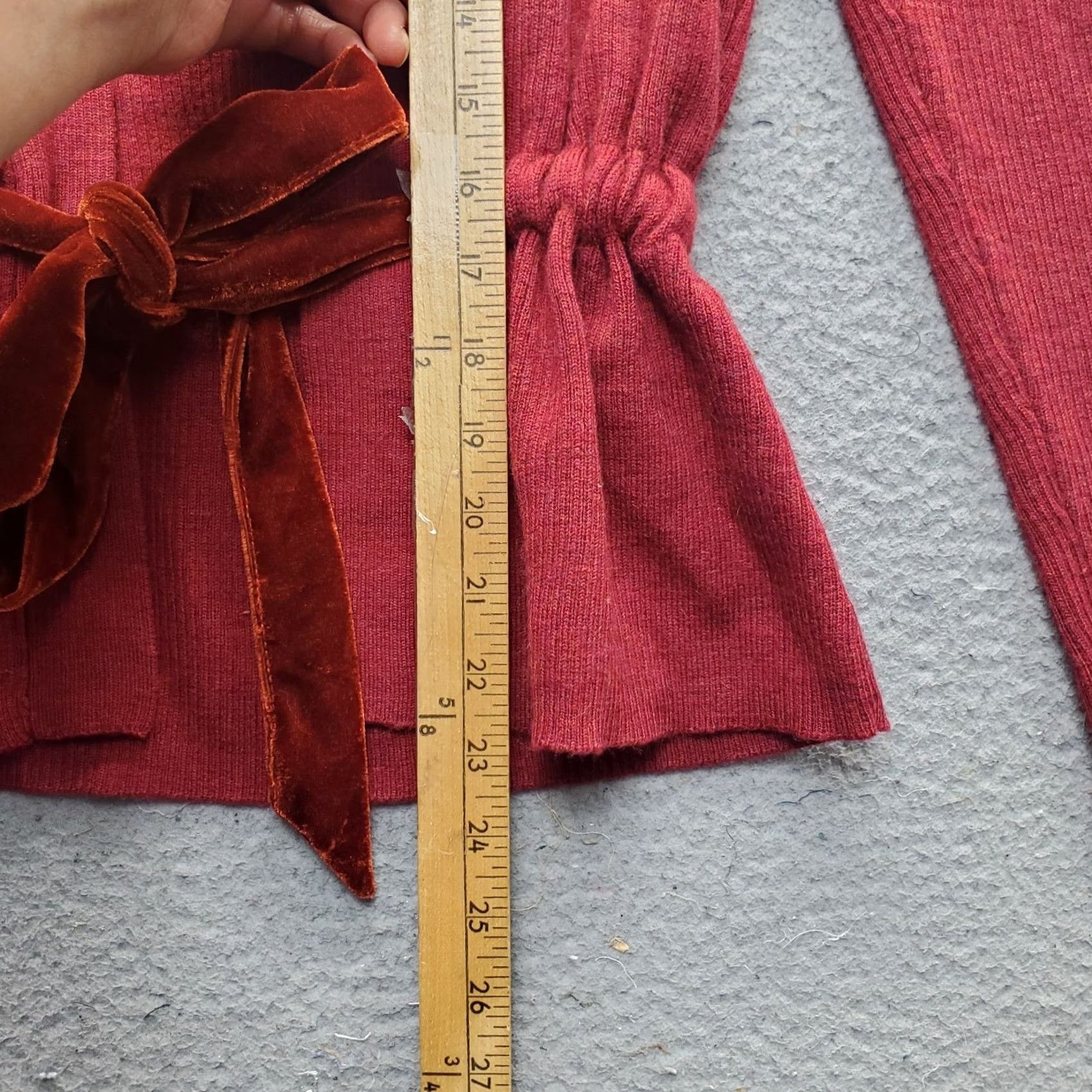 Vintage Sarah Spencer Cardigan Womens M Tight-Knit Merino Wool Dark Red V-Neck Casual Knit Size M / US 6-8 / IT 42-44 - 5 Thumbnail
