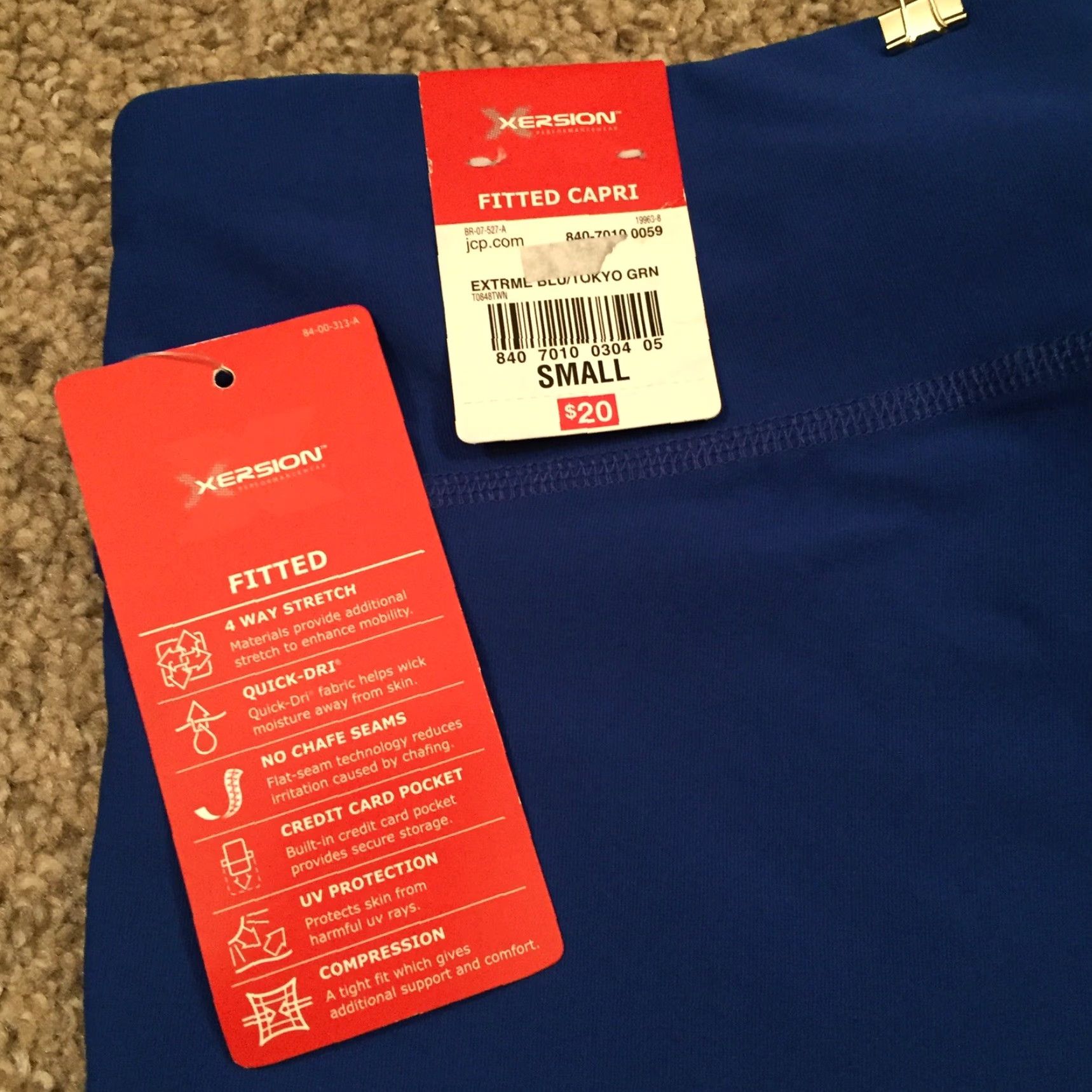 Vintage Xersion Capri Leggings Small Fitted Blue Green New Women's Capris Leggings Size S Activewear Size 28" / US 6 / IT 42 - 7 Thumbnail
