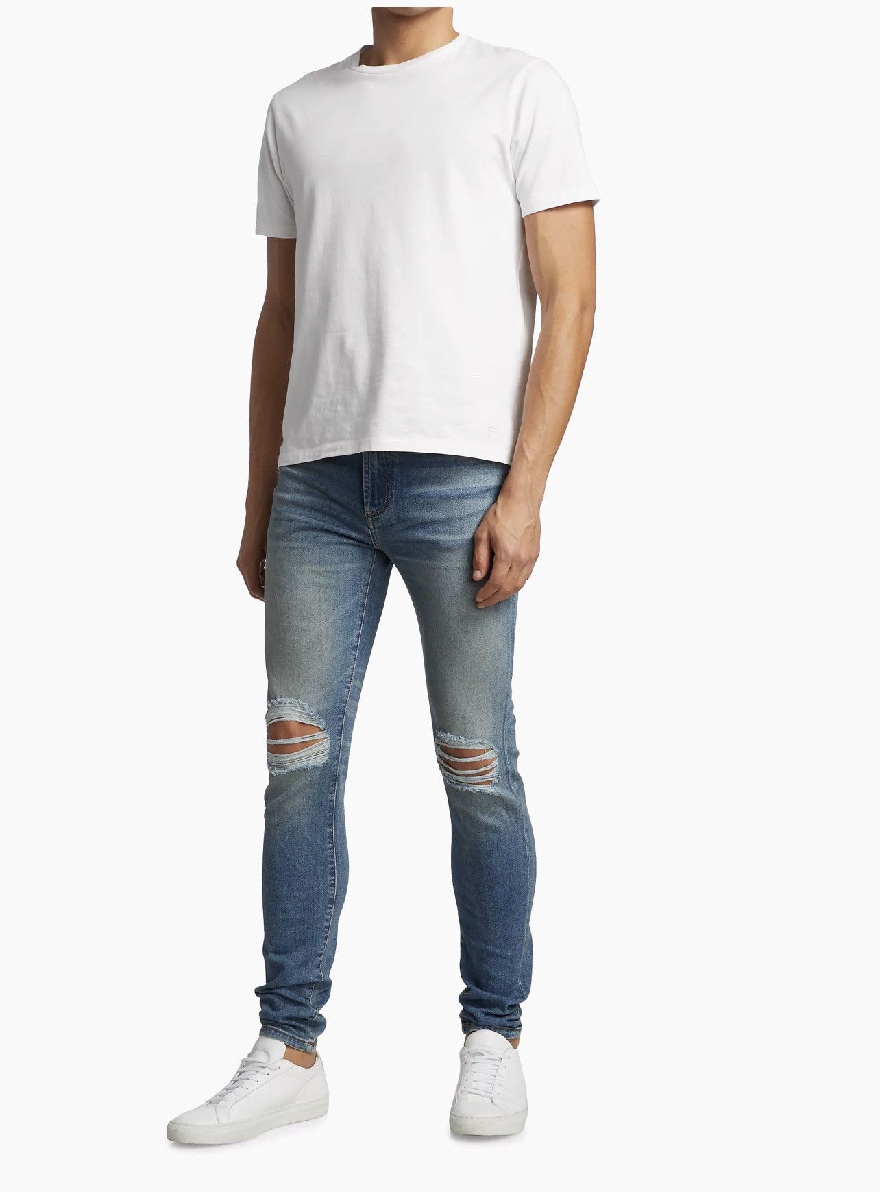 MONFRERE Monfrère Greyson Ripped-Knee Stretch Japanese Skinny Jeans Size US 32 / EU 48 - 1 Thumbnail