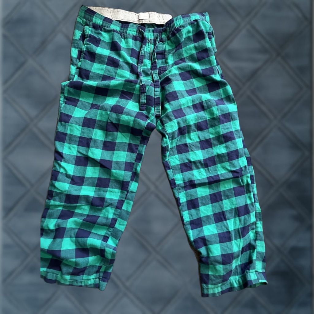 Gap Gap Mens Medium Green Blue Plaid Sweatpants with Pockets Casual Lounge Sweatpants Size US 31 - 1 Thumbnail