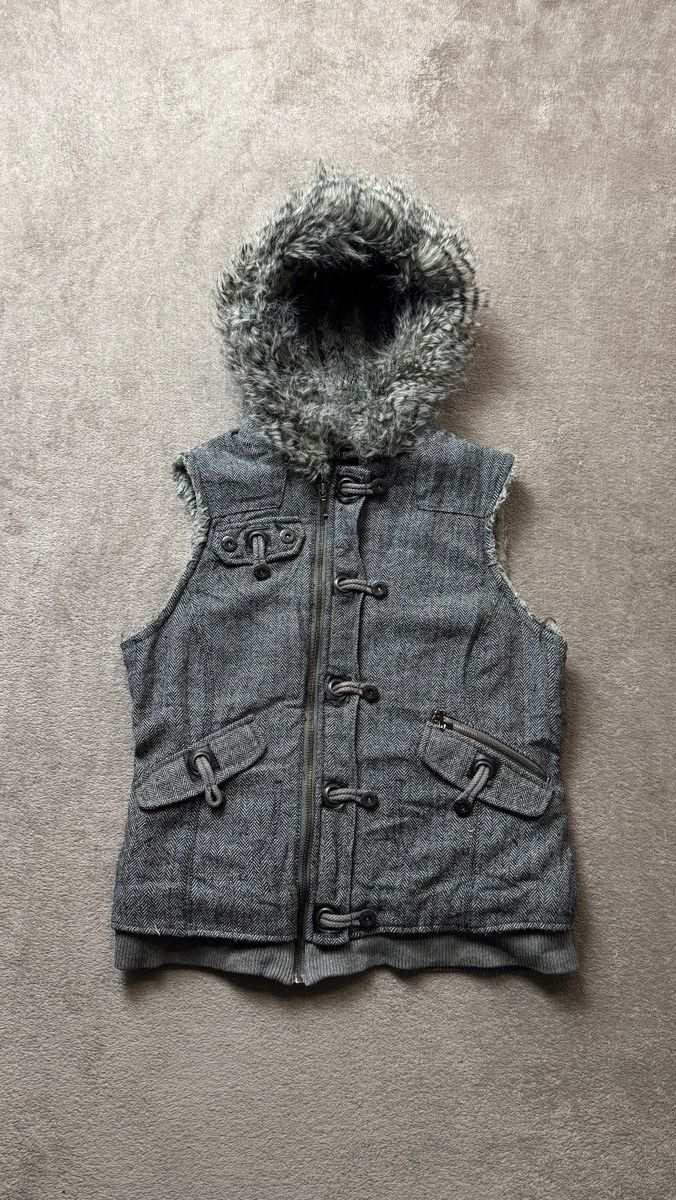 Japanese Brand Faux Fur Hood Vest Jacket punk grunge LGB balenciaga n2b cdg Size US M / EU 48-50 / 2 - 2 Thumbnail