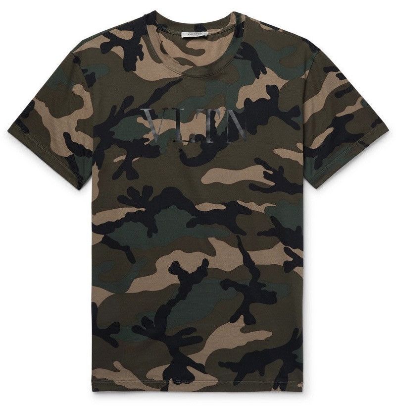 Valentino Valentino Green Camouflage VLTN Print Tee Size US M / EU 48-50 / 2 - 2 Thumbnail
