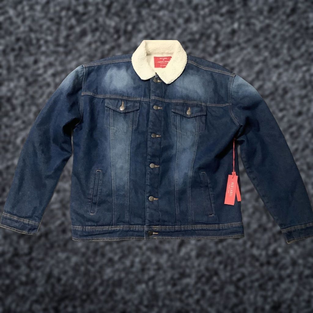 Denime Patrol Jeans Jacket XL Blue Denim Bomber Sherpa Lined Mens Casual Winter Workwear LDJS-002 Size US 36 / EU 52 - 1 Thumbnail