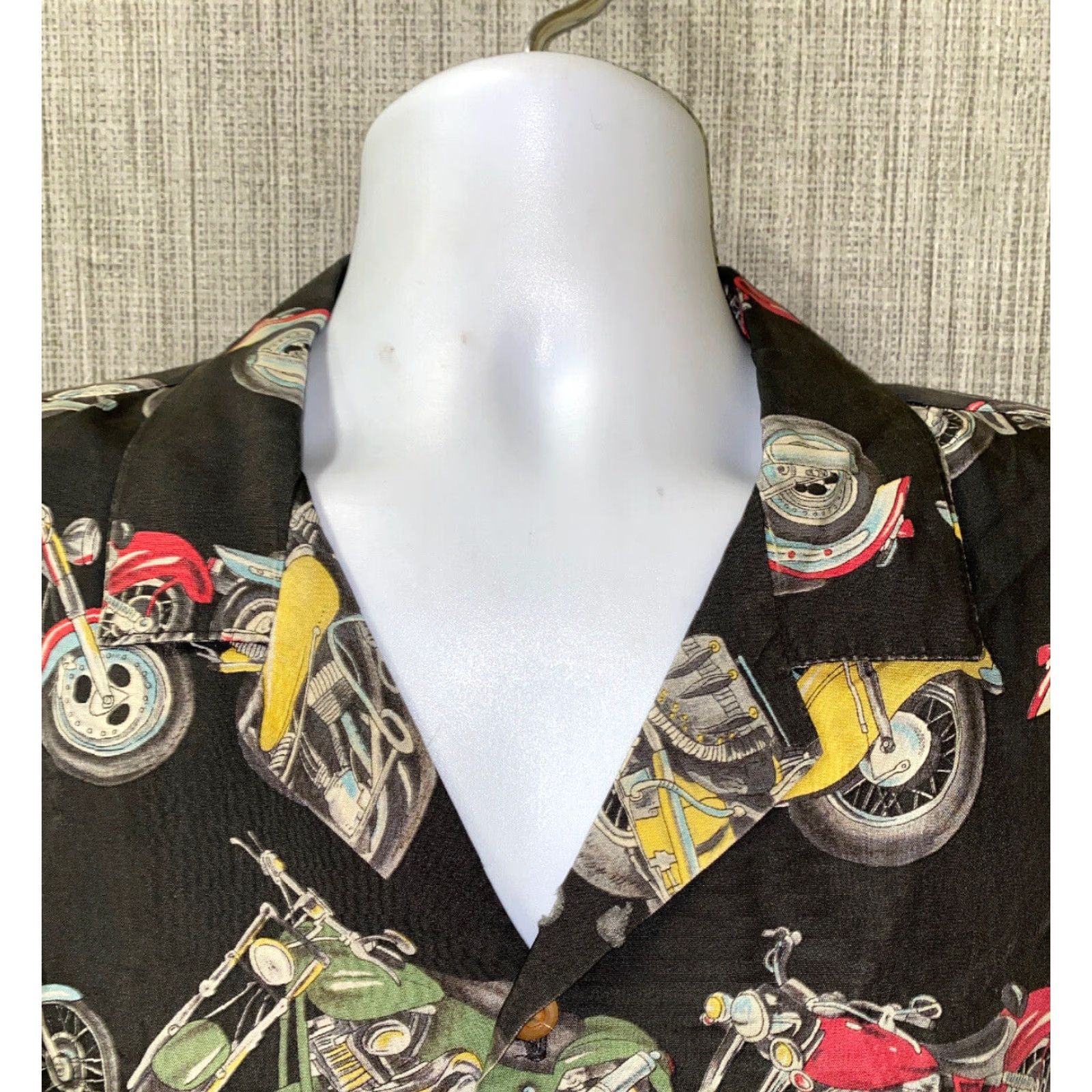 Paradise Found Paradise Found Men's Hawaiian Shirt Motorcycle Print Aloha Casual Button-Up XL Multicolor Size US XL / EU 56 / 4 - 3 Thumbnail