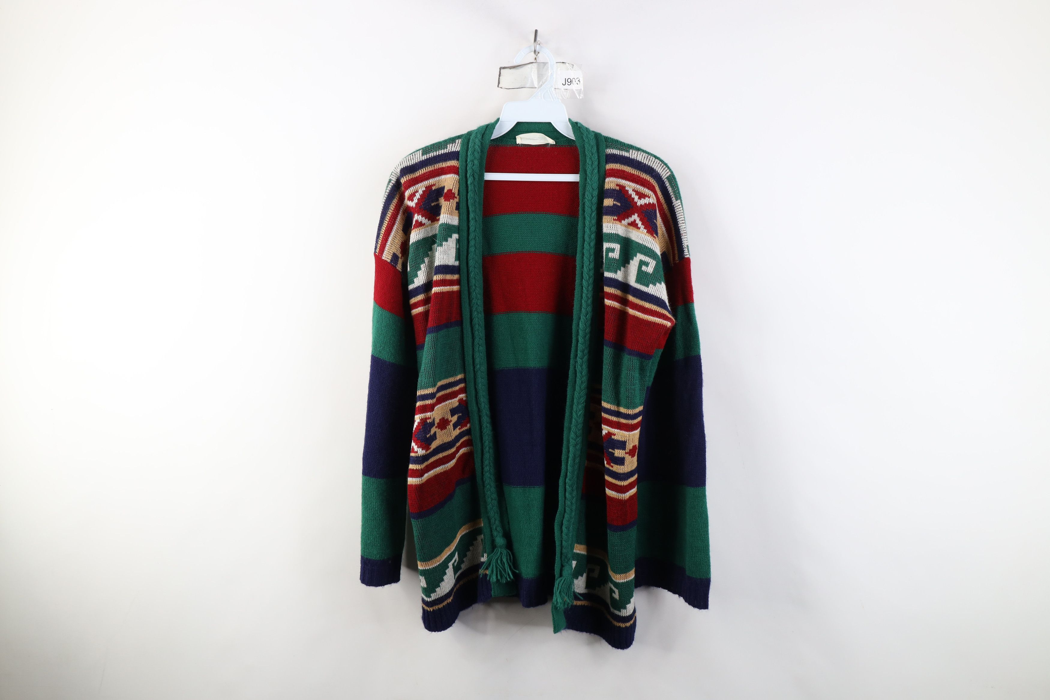 Vintage Vintage 70s Boho Chic Fair Isle Flared Sleeve Knit Sweater Size M / US 6-8 / IT 42-44 - 1 Thumbnail