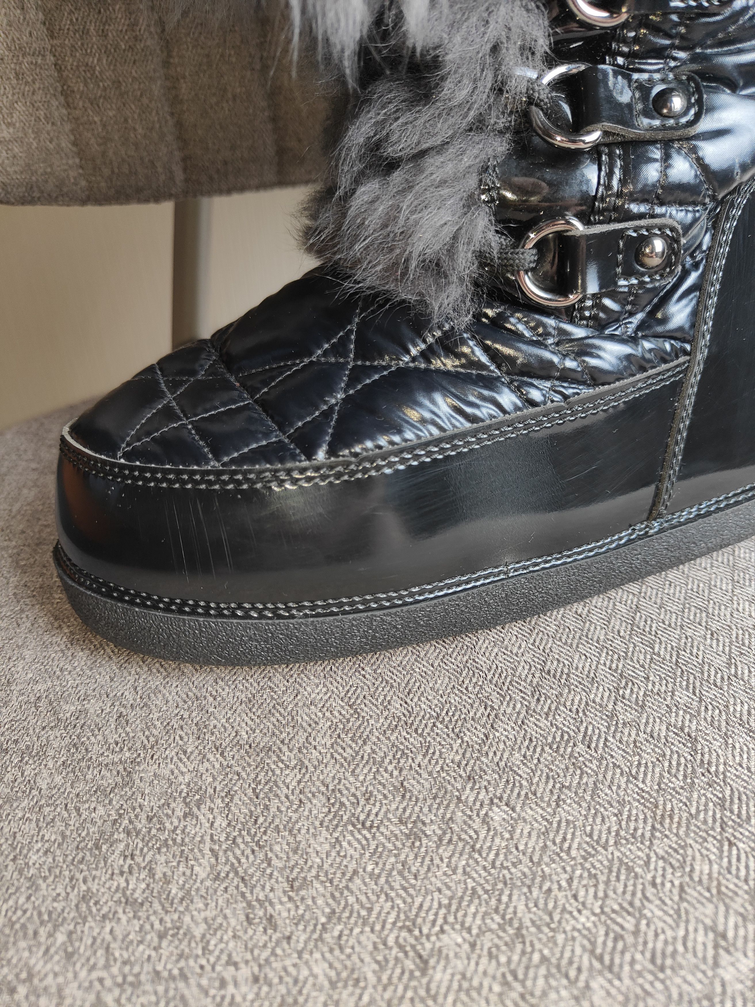 Dior Y2K Dior by John Galliano Massive Fur Quilted Snow Boots Size US 11 / IT 41 - 15 Thumbnail