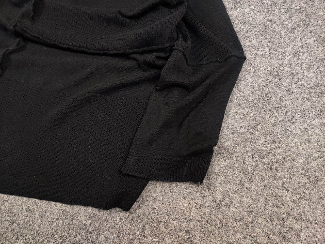 Japanese Brand Studio B3 Design Avant Garde Black Asymmetric Light Sweater Size L / US 10 / IT 46 - 5 Thumbnail