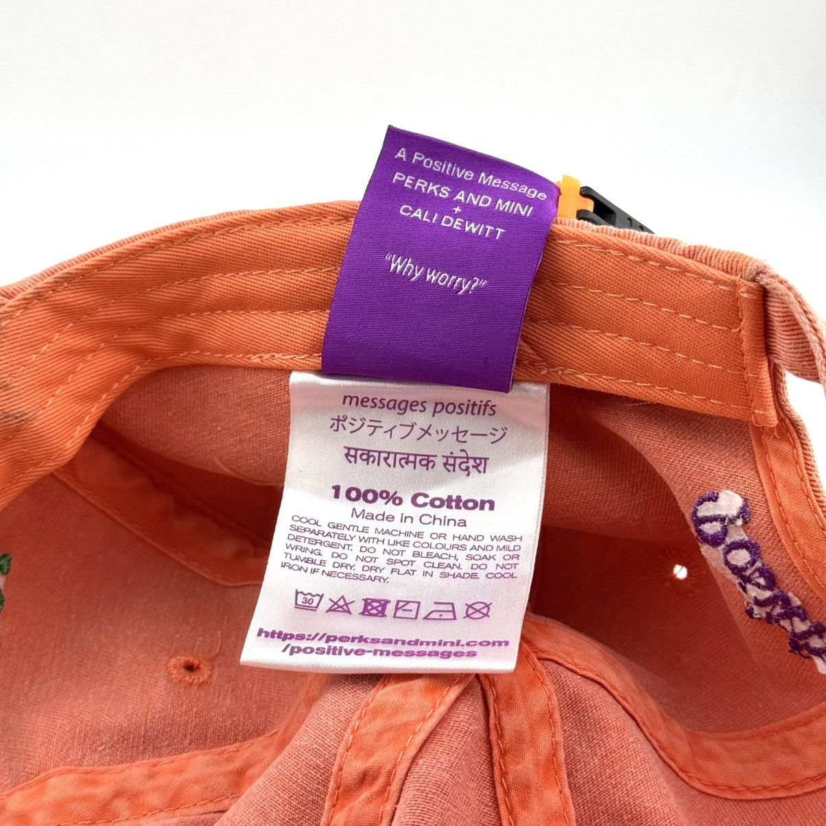 Japanese Brand Positive Messages “Watermelon Pickles” Washed Dad Cap Size ONE SIZE - 9 Thumbnail
