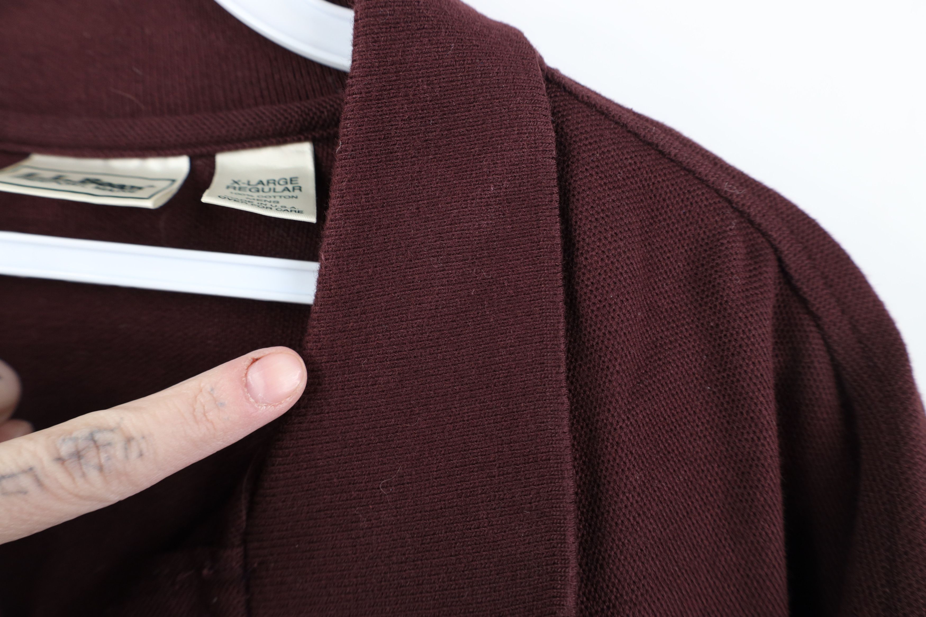 L.L. Bean Vintage 90s LL Bean Cotton Long Sleeve Rugby Polo Maroon USA Size US XL / EU 56 / 4 - 6 Thumbnail