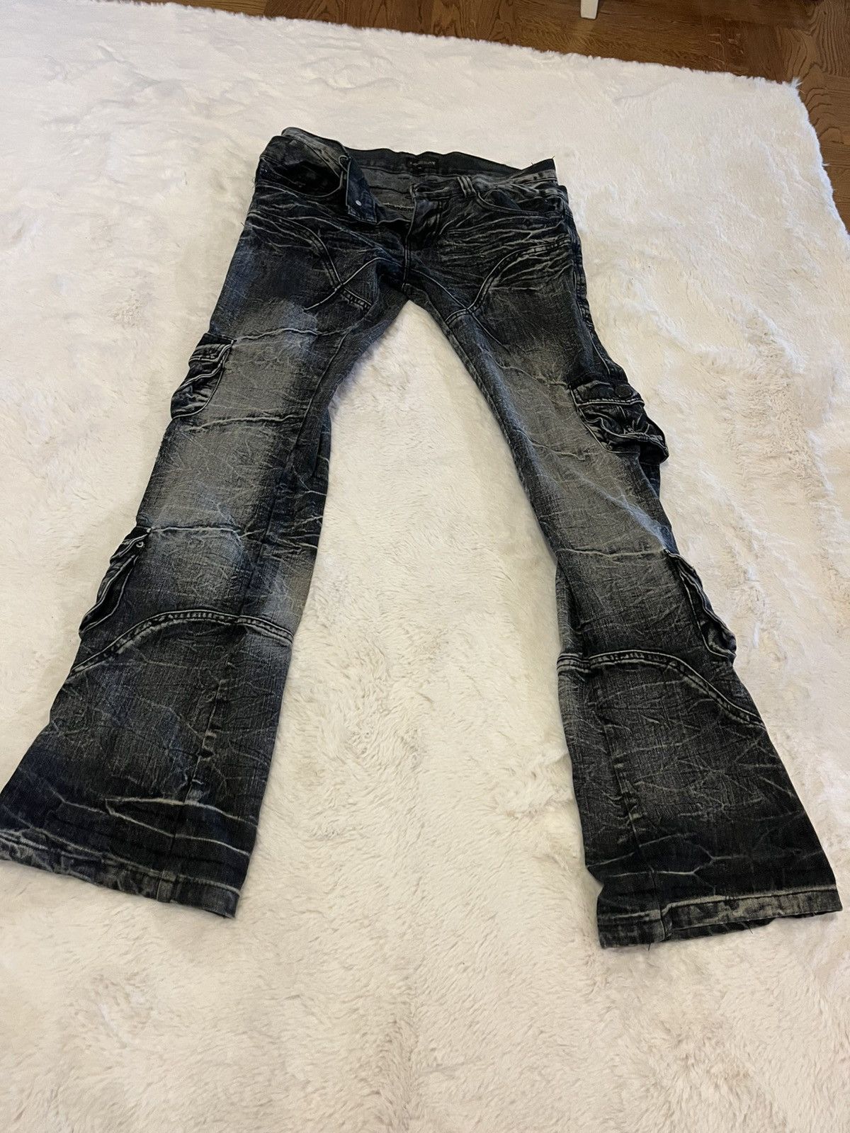 LOWBOX LOWBOX Flared Cargo Jeans Size US 32 / EU 48 - 7 Thumbnail