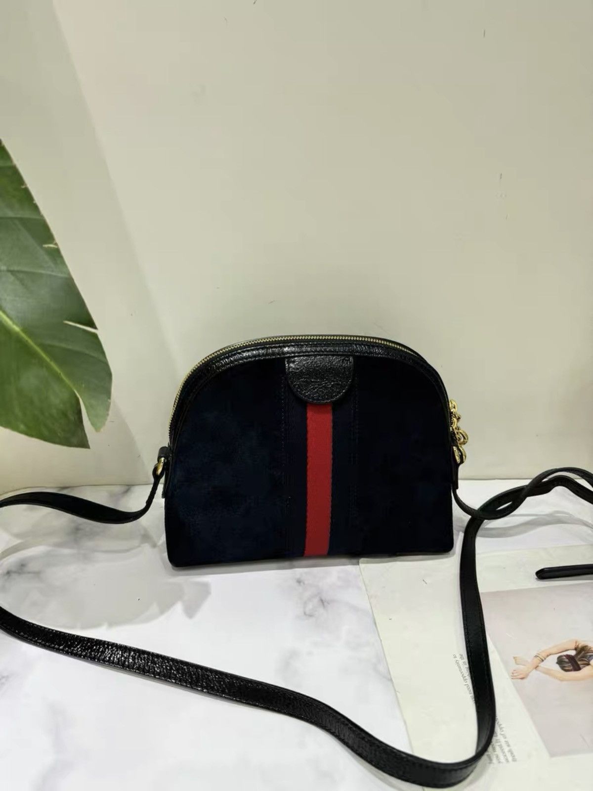 Gucci Gucci Dragon Ophidia Suede Small Crossbody Bag Size ONE SIZE - 9 Thumbnail