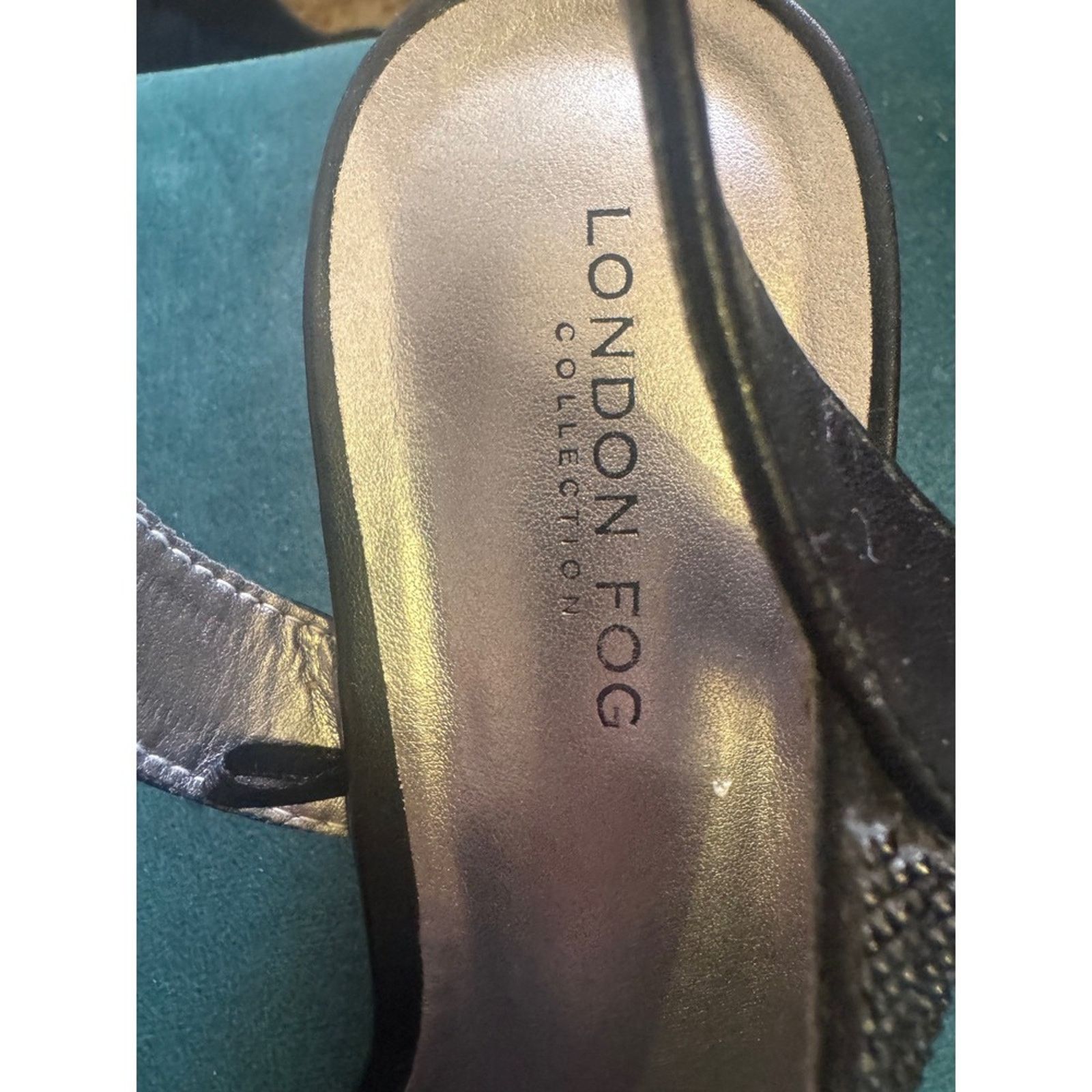 London Fog London Fog Black Embellished Wedge Sandals Slingback Size US 10 / IT 40 - 3 Thumbnail
