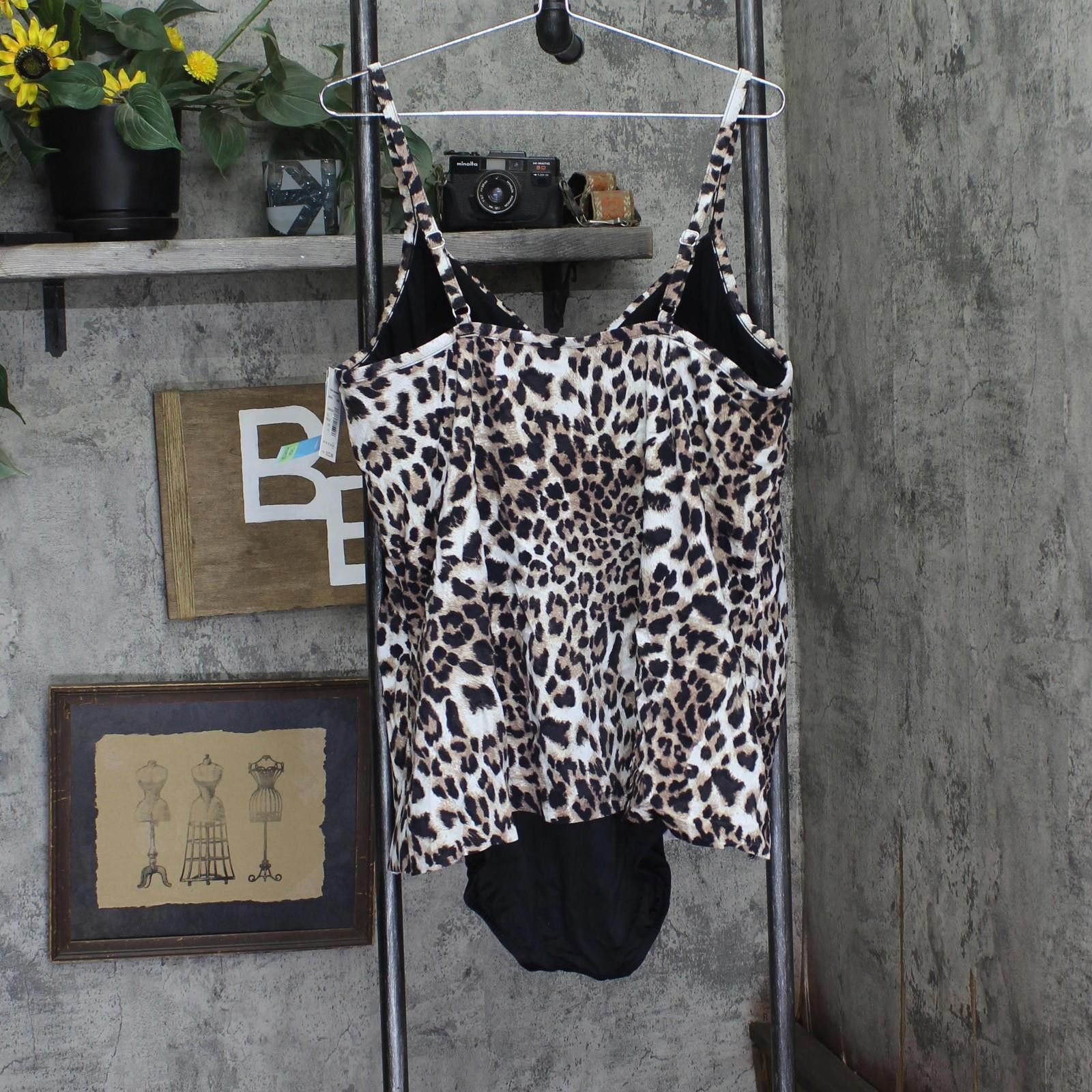 Other Nwt Swim Solutions Fauxkini Swimsuit Hidden Spots Brown 24w Size ONE SIZE - 2 Thumbnail