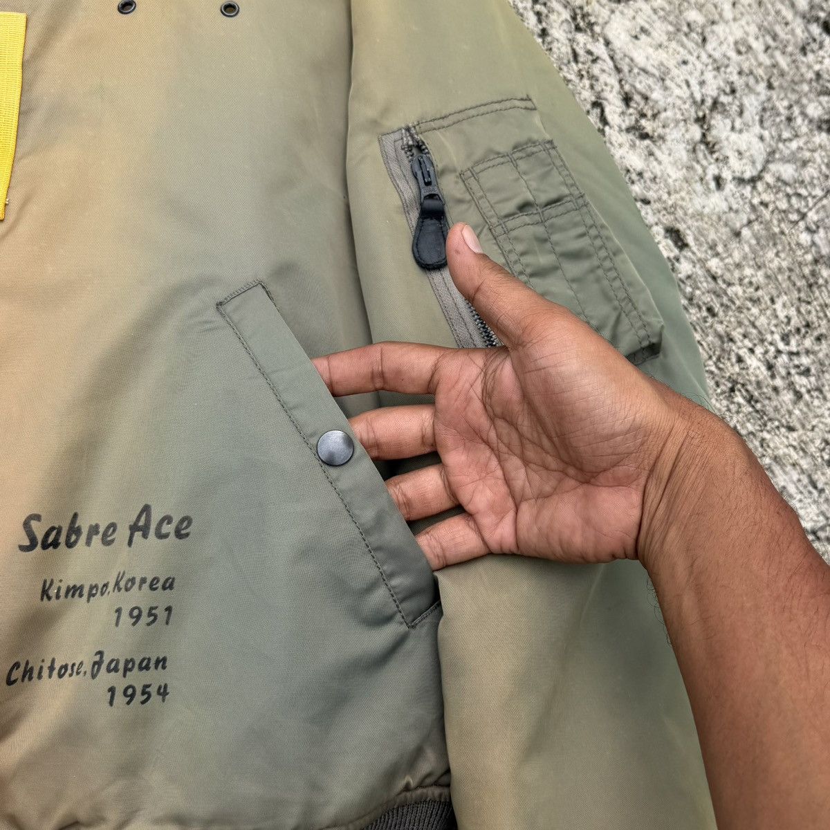 Avirex VTG MA-1 Flight Jacket Art Sabre Ace Korea Japan Bomber Size US L / EU 52-54 / 3 - 5 Thumbnail