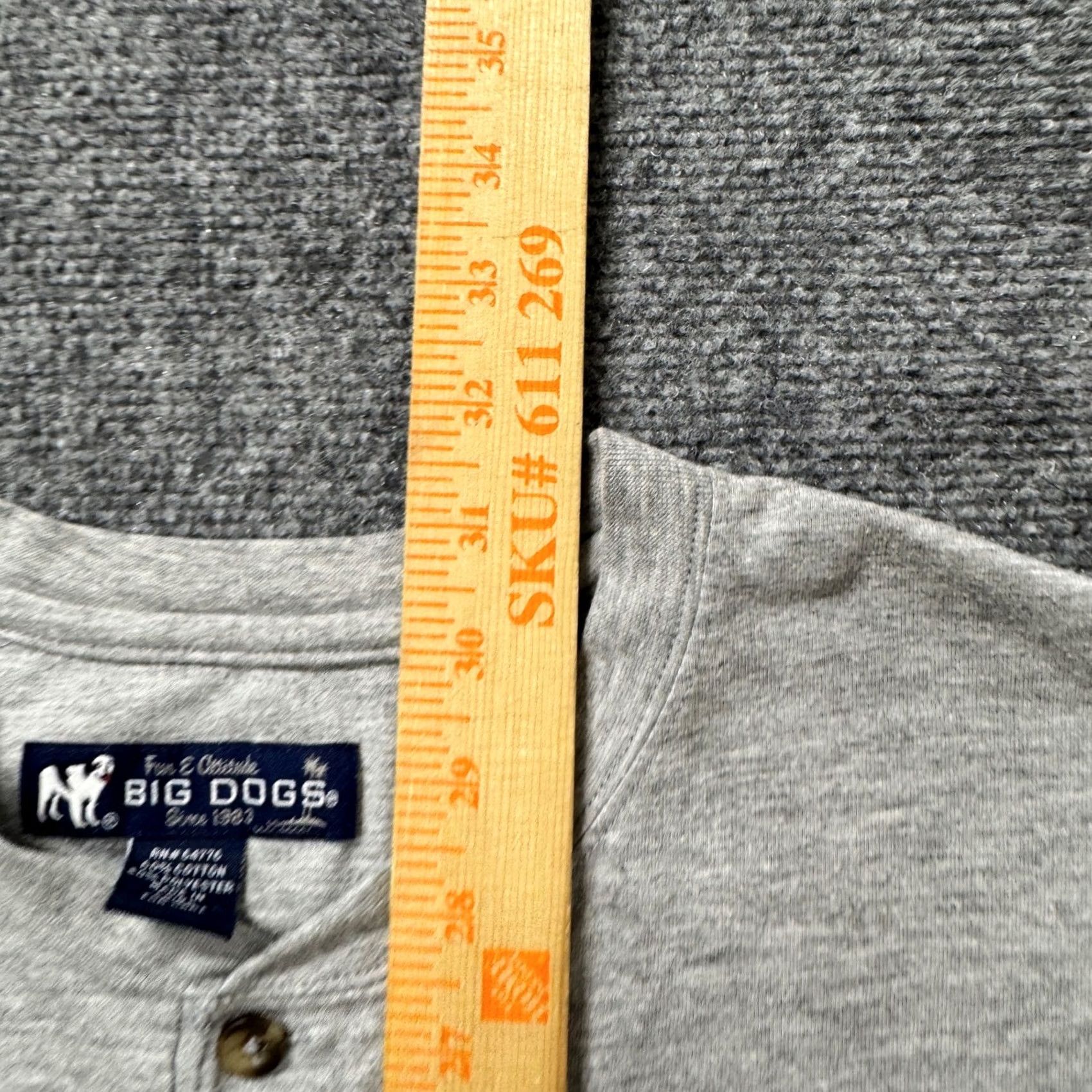 Big Dogs Big Dogs Polo Shirt Men XL Gray 1/4 Button Cotton Blend Distressed Just Do It Tomorrow Polo Shirt Mens XL Gray Size US XL / EU 56 / 4 - 4 Thumbnail