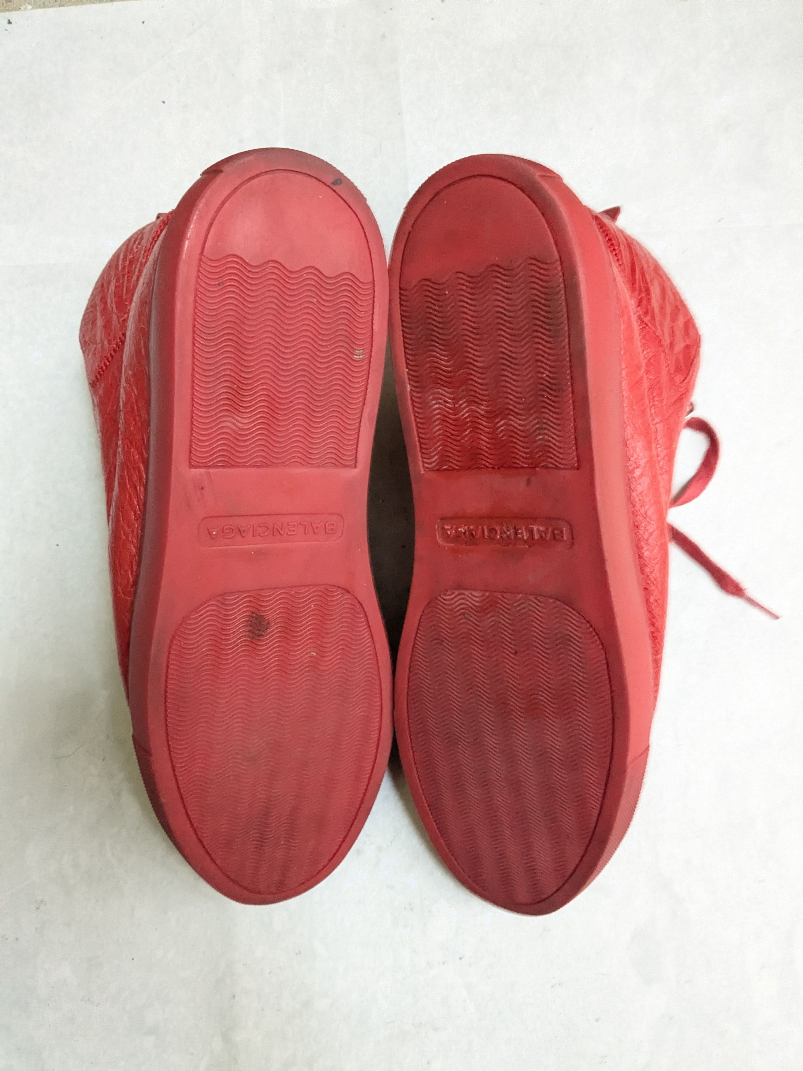 Balenciaga Balenciaga Arena Sneakers Red 12 High Top Leather Size US 12 / EU 45 - 12 Thumbnail