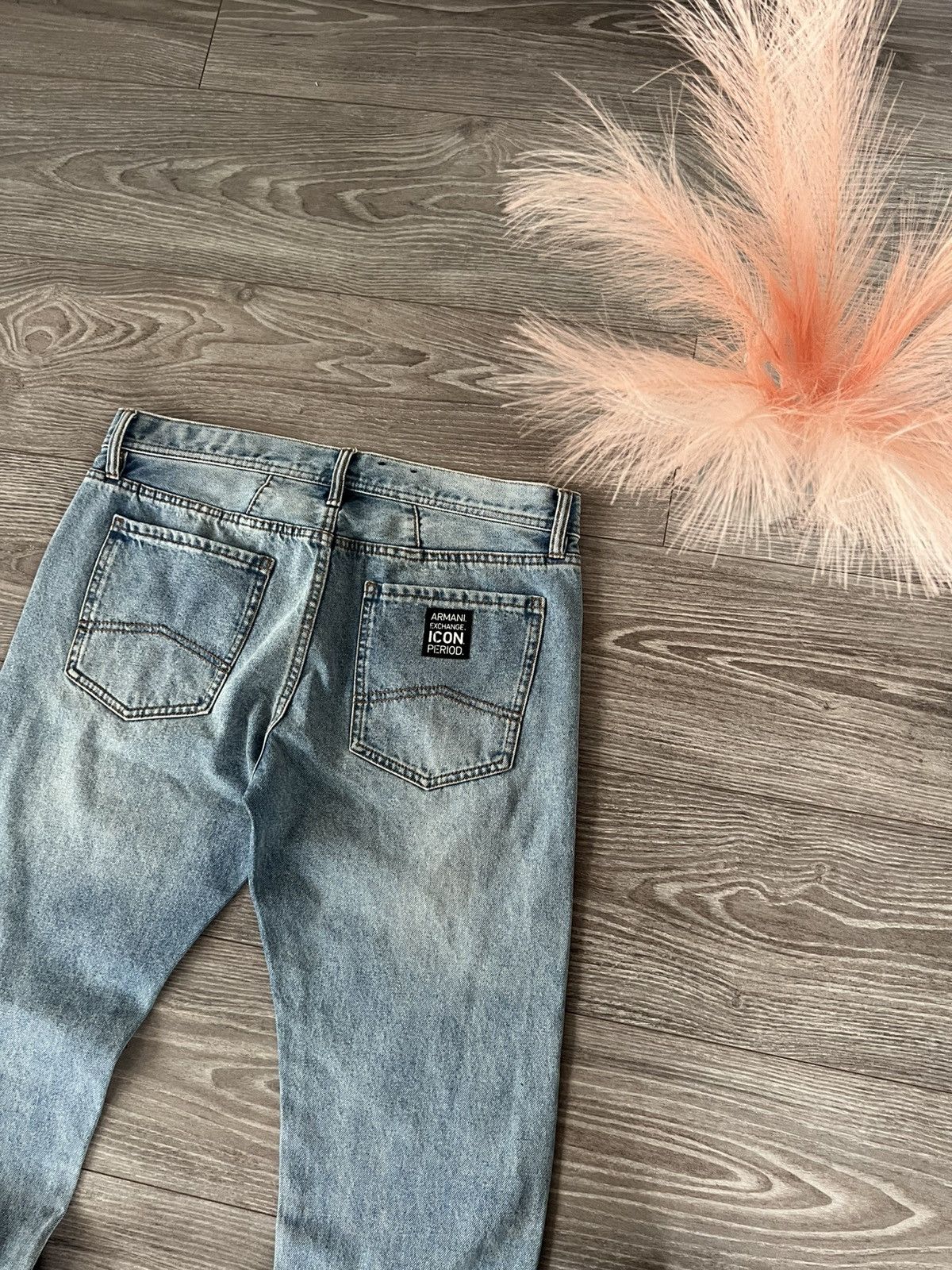 Armani Exchange × Designer ‼️Armani Excange J13 Icon Period Box Logo Denim Jeans‼️ Size US 33 - 3 Thumbnail