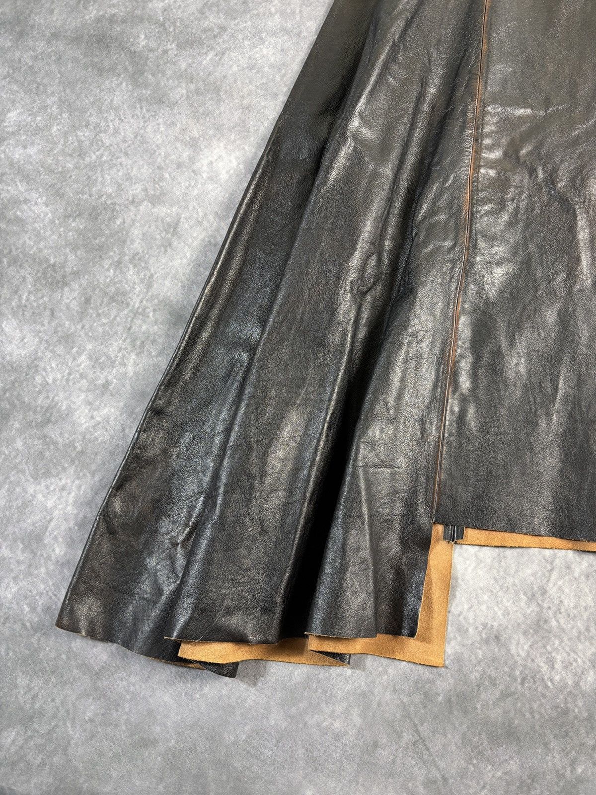 Prada F/W 2013 Prada Leather Skirt Runway Asymmetrical Maxi Long Size 27" / US 4 / IT 40 - 17 Thumbnail