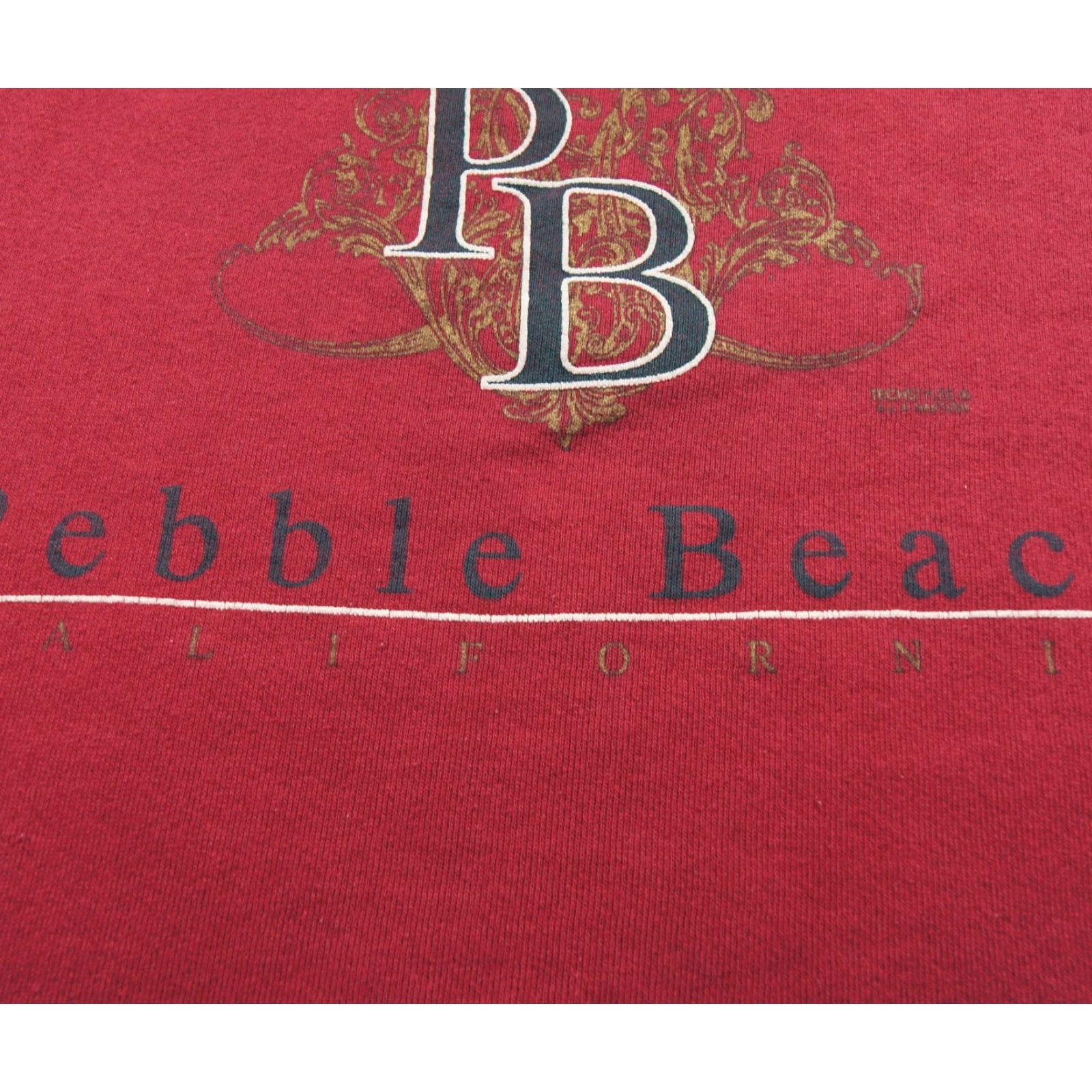 Vintage VINTAGE Pebble Beach Sweatshirt Mens L Red Crewneck 90s California Sweatshirt Pullover Crewneck Shirt Size US L / EU 52-54 / 3 - 3 Thumbnail