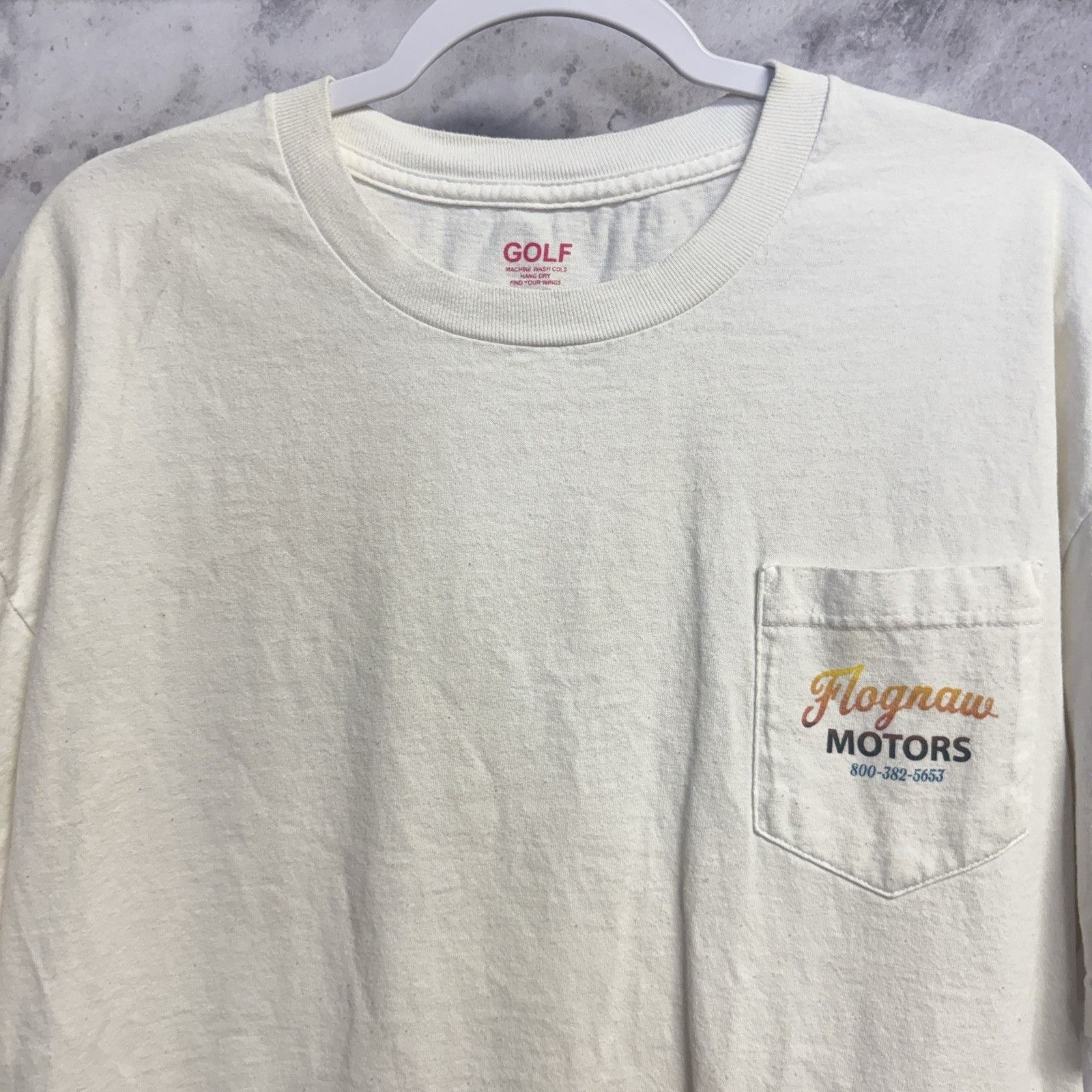 Golf Wang Golf Flognaw Motors T Shirt Mens XL White Pocket Tee Tyler t Size US XL / EU 56 / 4 - 4 Thumbnail