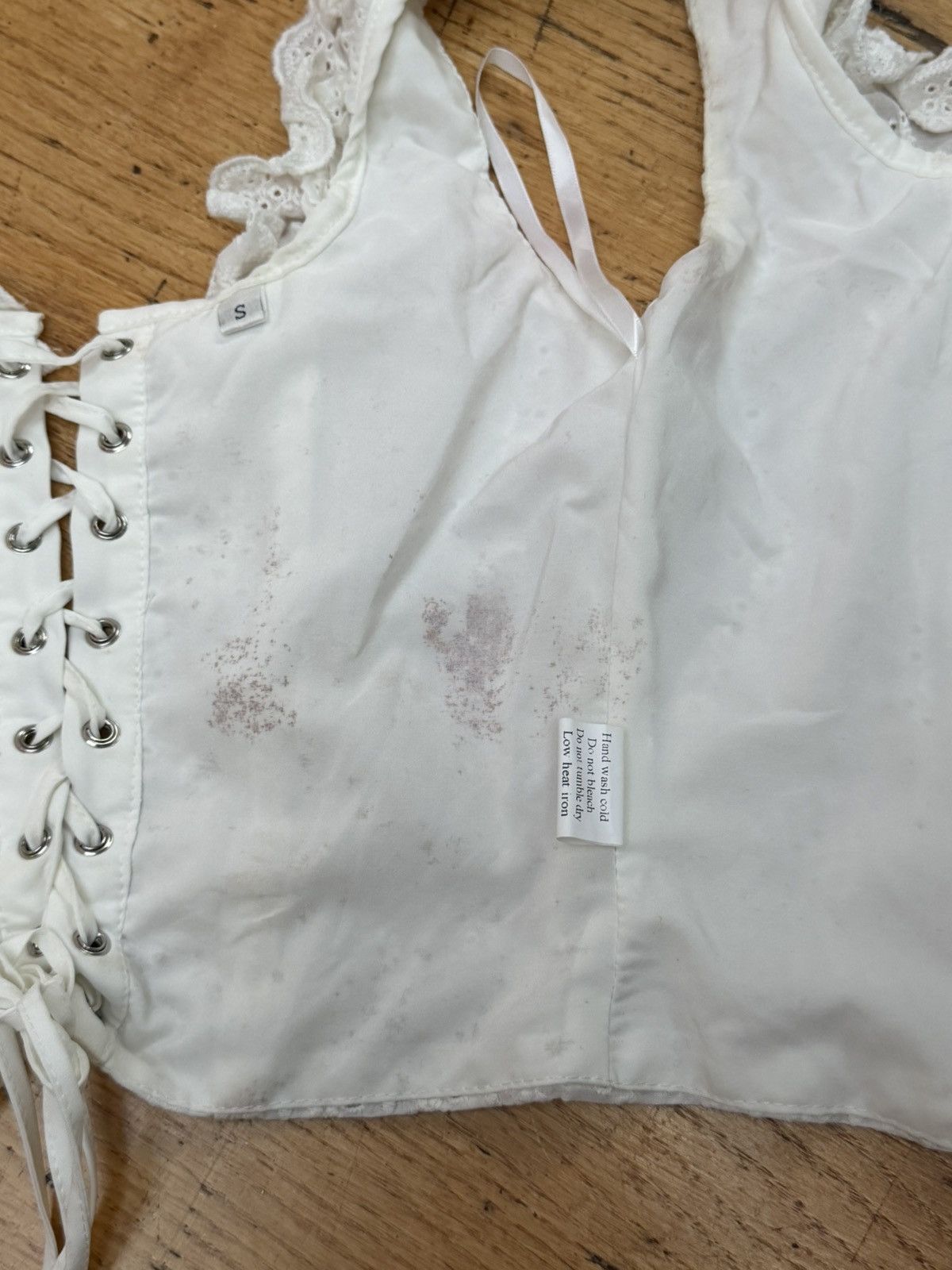 Other White Eyelet Bustier Corset Crop Top Size S / US 4 / IT 40 - 5 Thumbnail
