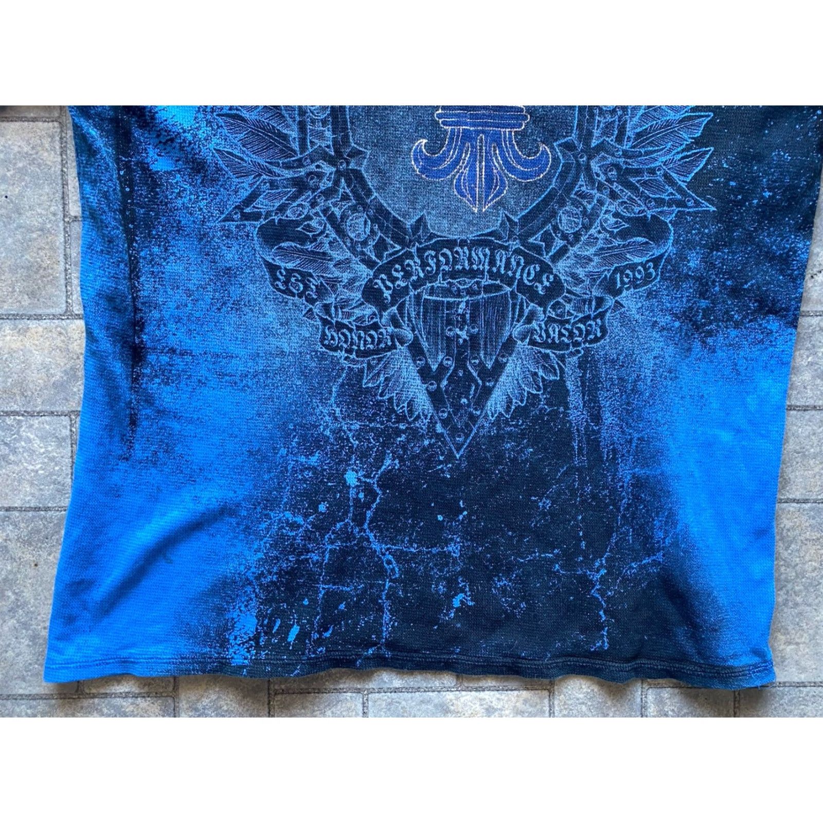Vintage Xtreme Couture Long Sleeve Thermal Shirt 3XL Blue Men T-Shirt Vintage Y2K Size US XXL / EU 58 / 5 - 3 Thumbnail