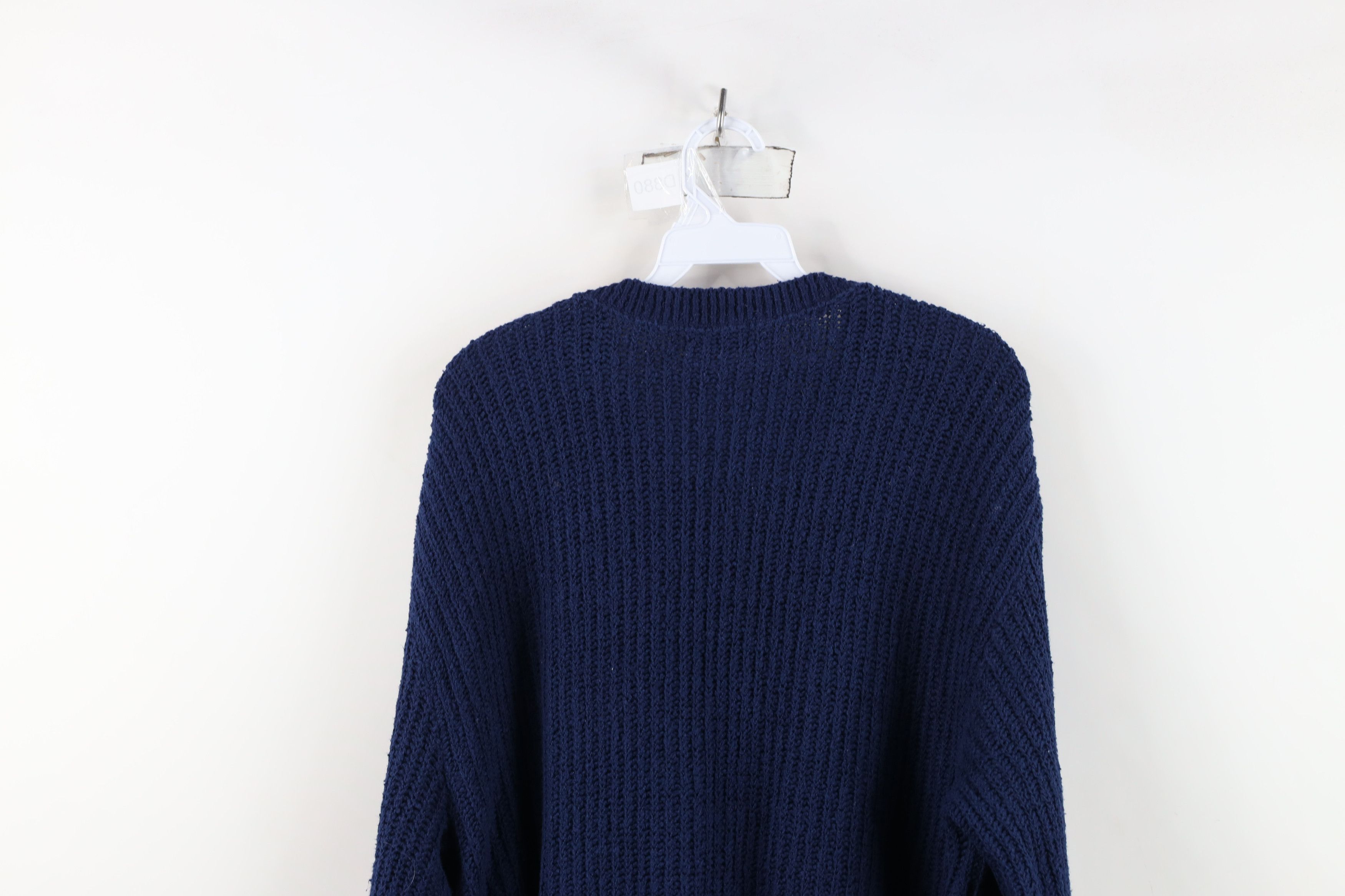 Vintage Vintage 90s Streetwear Chunky Ribbed Knit Sweater Blue USA Size L / US 10 / IT 46 - 7 Thumbnail