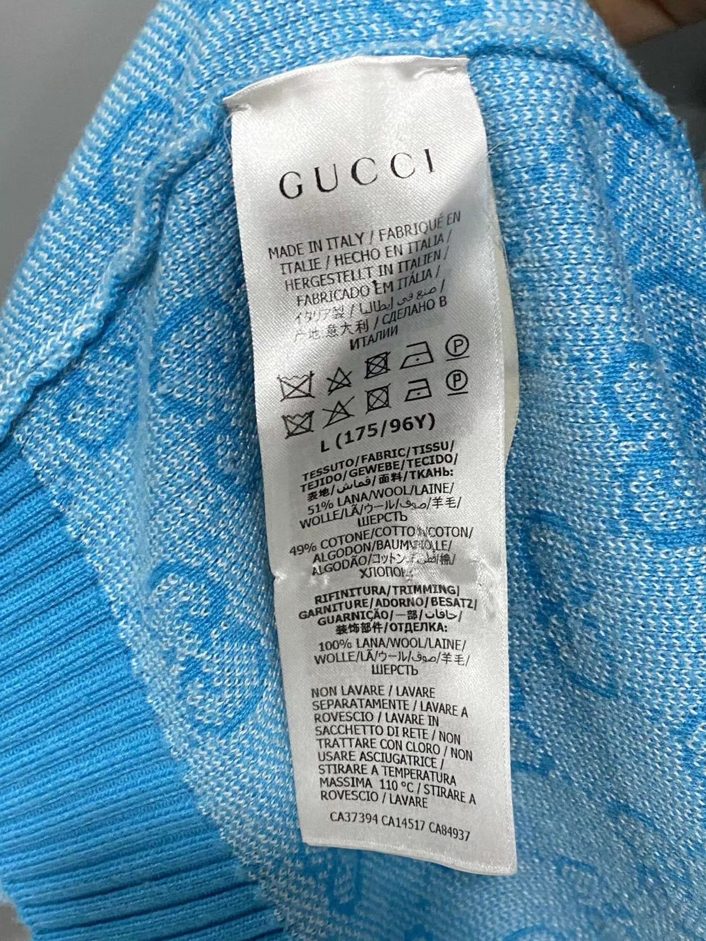 Gucci GUCCI sky blue gold button cardigan L Size L / US 10 / IT 46 - 4 Thumbnail
