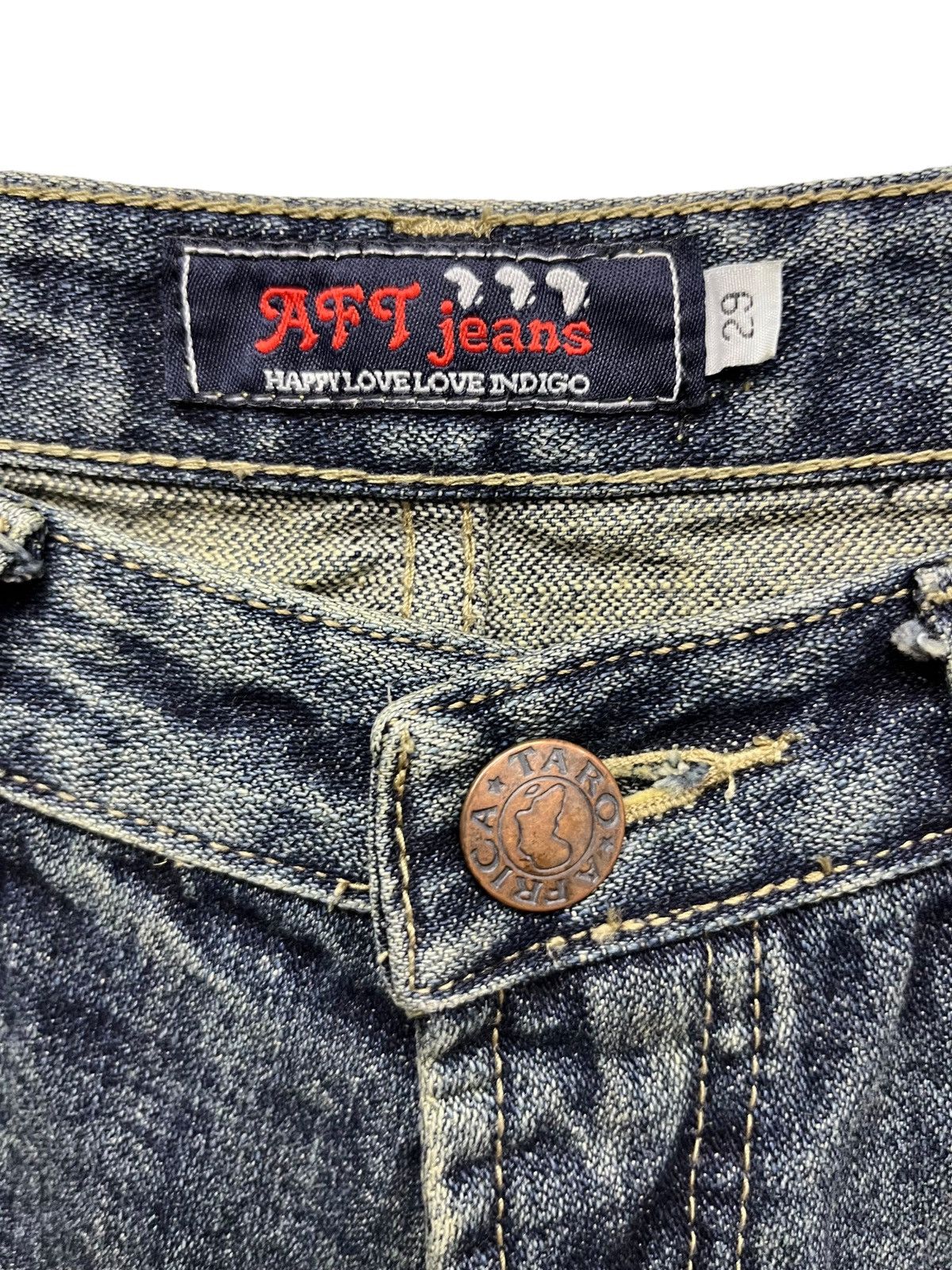Indigo 🔥90’s AFRICA TARO Punk Whiskered Acid Wash Flare Jeans Size US 29 - 8 Thumbnail