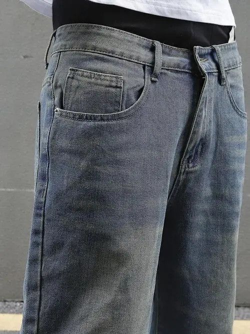 Jean Washed Y2k Shorts Jorts Distressed Denim Size US 32 / EU 48 - 2 Thumbnail