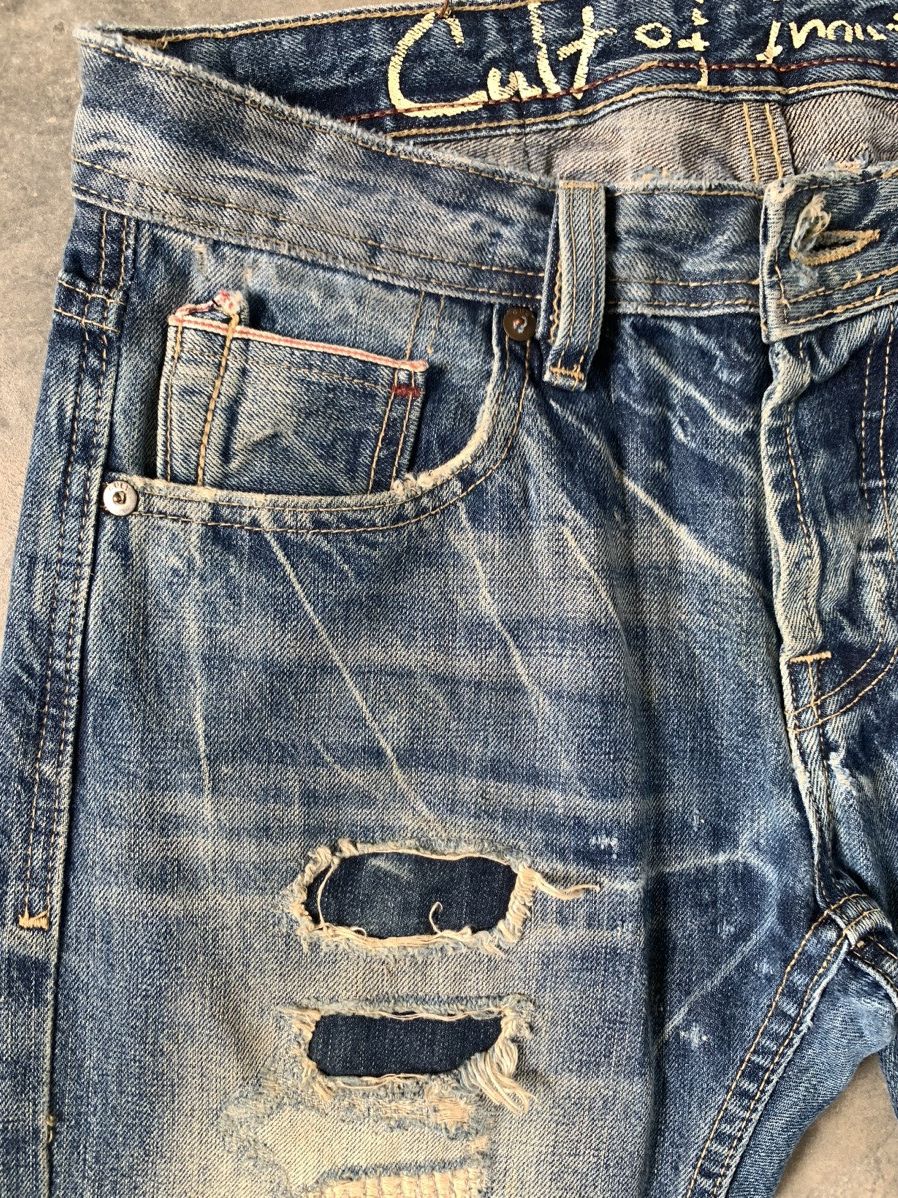 45rpm Vintage Selvedge Jeans Cult Of Individuality Stone wash Size US 31 - 11 Thumbnail