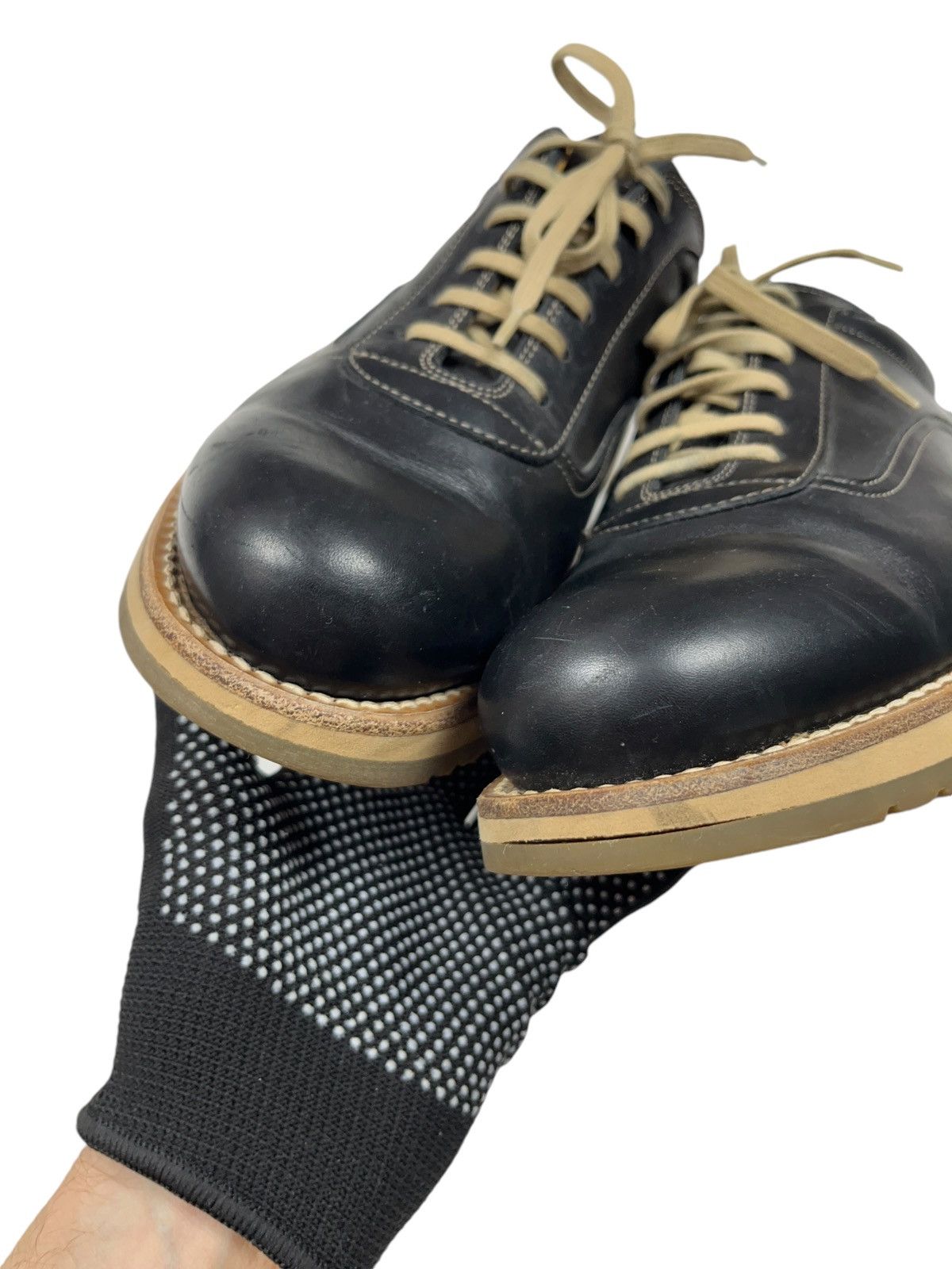 Genuine Leather × Japanese Brand × Vintage Vintage Handmade Japanese Leather Shoes Size US 8.5 / EU 41-42 - 13 Thumbnail