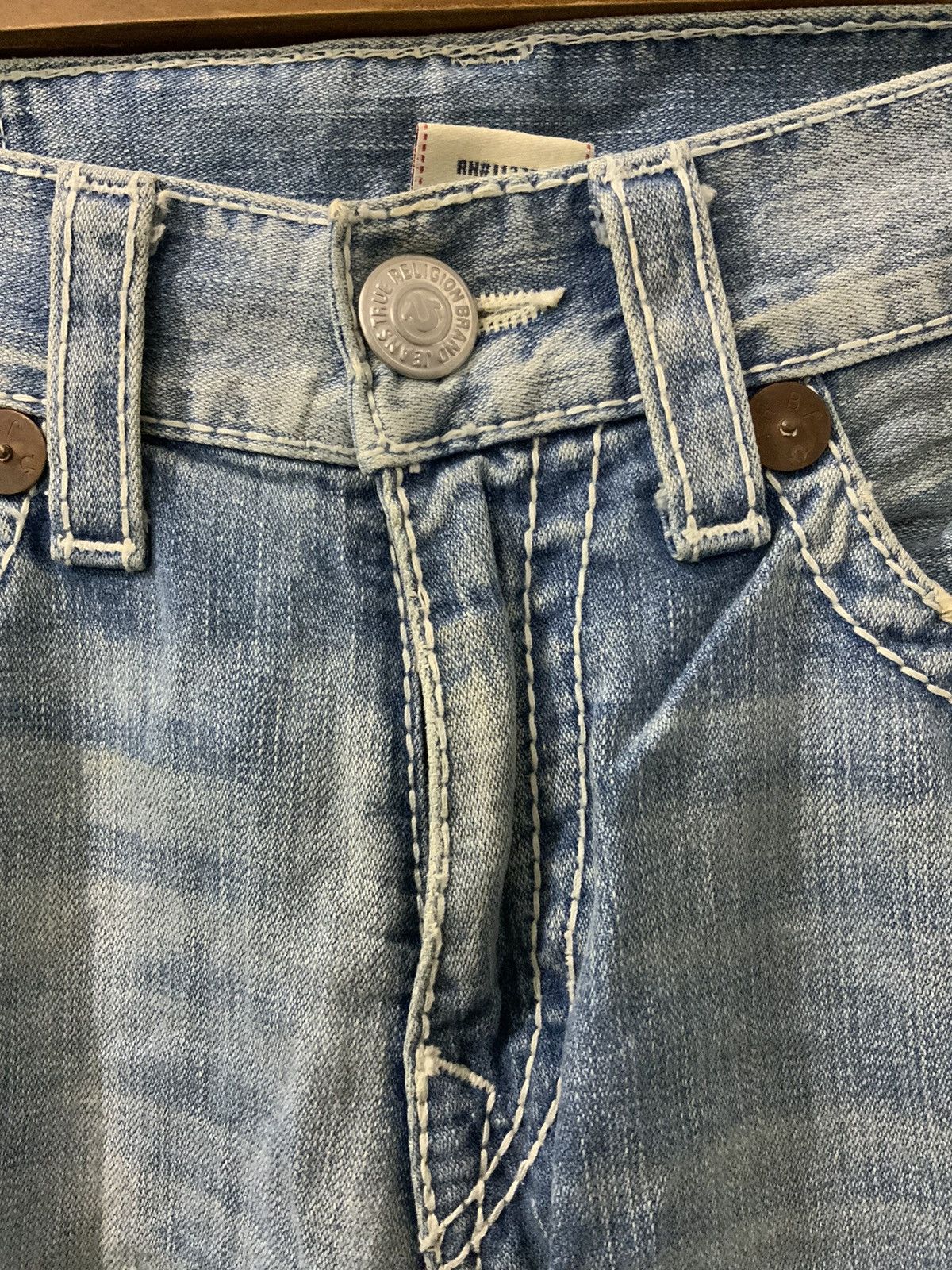 True Religion True Religion Distressed Acid Wash Fade Jeans Size US 33 - 18 Thumbnail