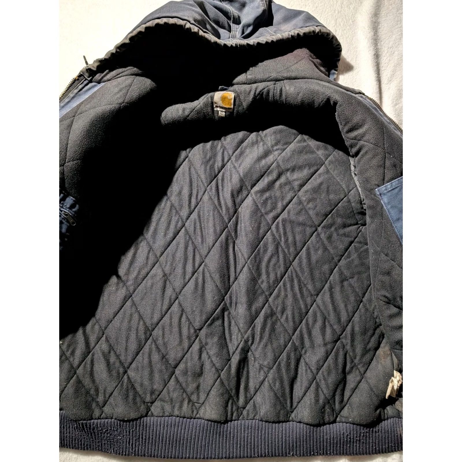Carhartt VINTAGE Carhartt Hooded Jacket J140 DNY Blue Canvas Adult 2XL XXL Tall Workwear Mens Size US XXL / EU 58 / 5 - 5 Thumbnail