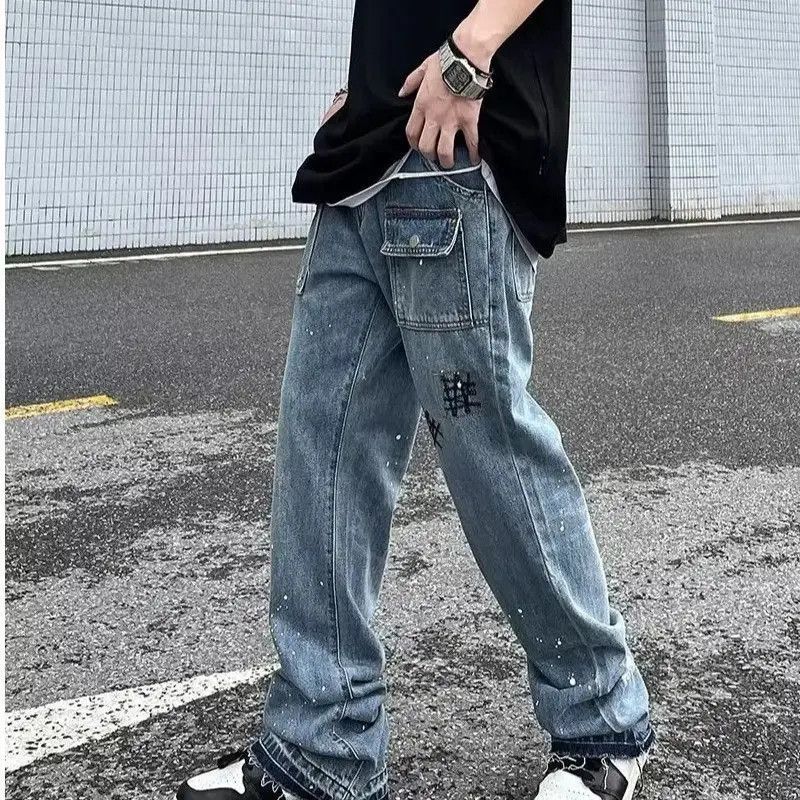 Japanese Brand Retro hip-hop straight zipper jeans Size US 32 / EU 48 - 2 Thumbnail