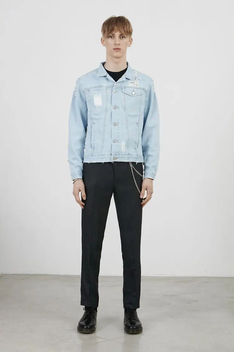 Misbhv SS16 ripped DRAINED washed blue denim jacket Size US M / EU 48-50 / 2 - 10 Thumbnail