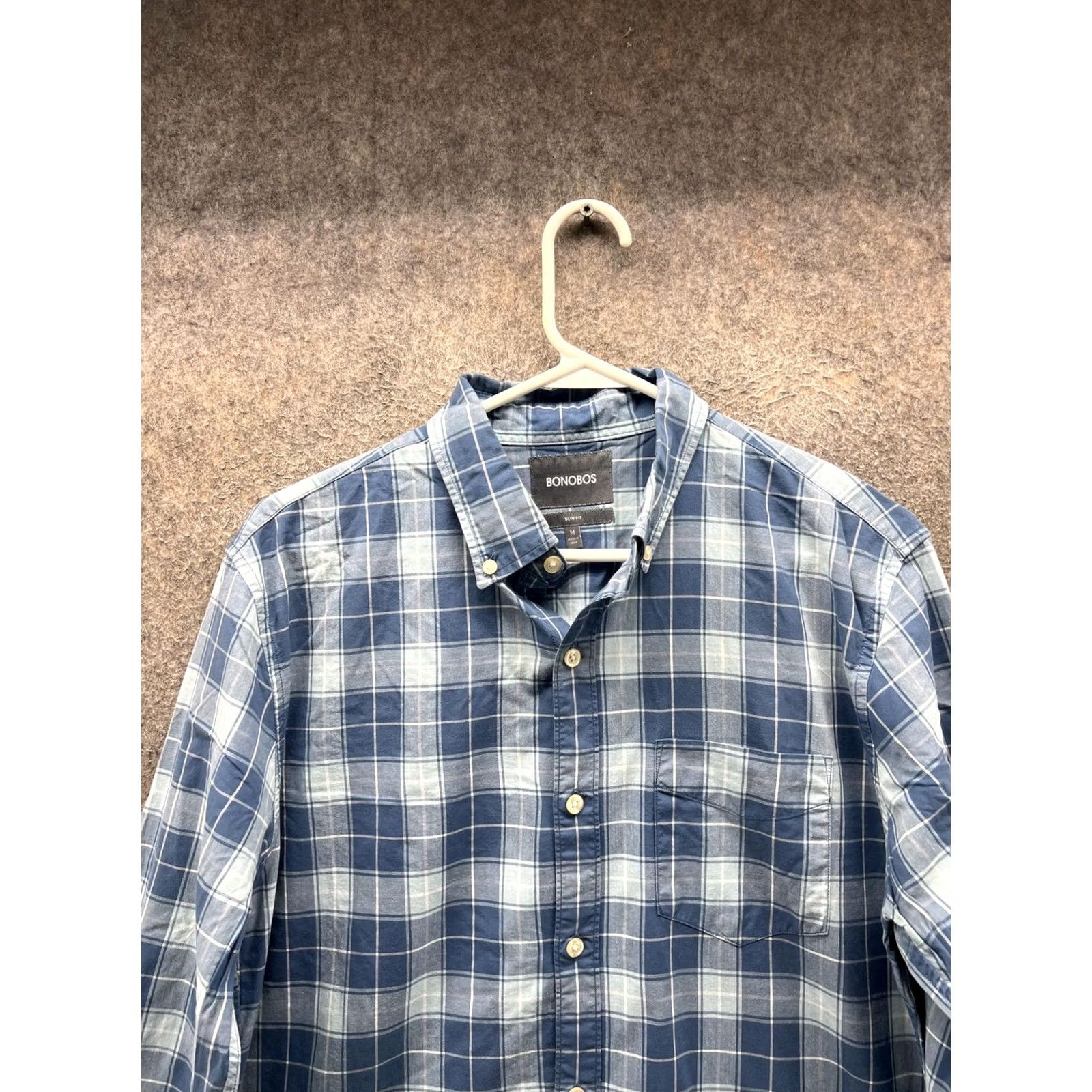 Bonobos VINTAGE Bonobos Shirt Mens M Blue Plaid Long Sleeve Button Front Slim Fit Casual Size US M / EU 48-50 / 2 - 7 Thumbnail
