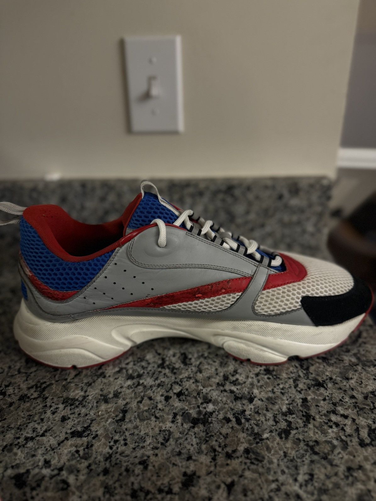 Dior 48EU/15US Dior B22 Reflective Sneaker ‘Grey Blue Red Size US 15 / EU 48 - 10 Thumbnail