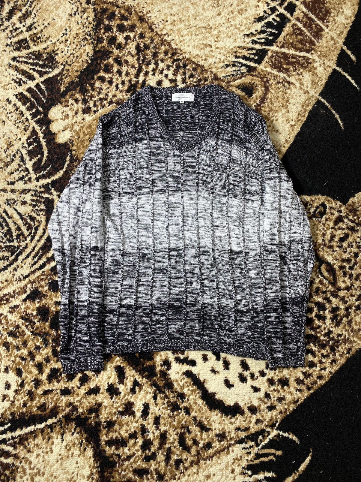 Knitwear japanese-Stripe Cubic Sugar nunbernine style