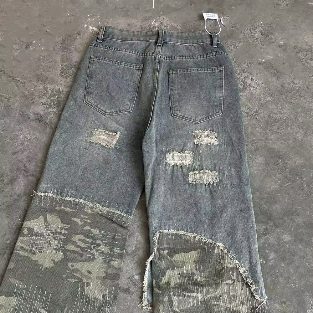 Jean Vintage Mopping Camouflage Patchwork Denim Jean Size US 28 / EU 44 - 7 Thumbnail