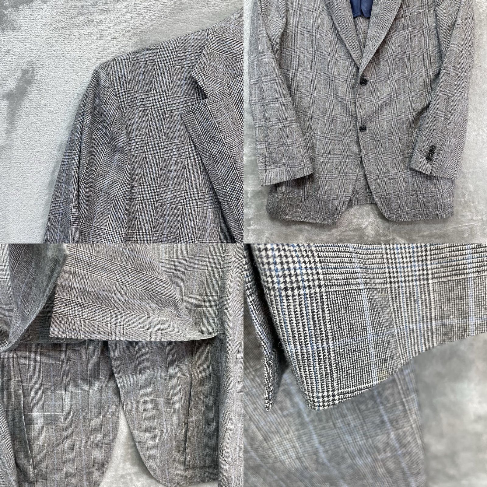 Suitsupply Suitsupply Blazer Men 54 Suit Jacket Sport Coat Plaid Wool Gray Notch 2-Button 4-Button Surgeon Cuffs Double-Vented Regular Size 54R - 9 Thumbnail
