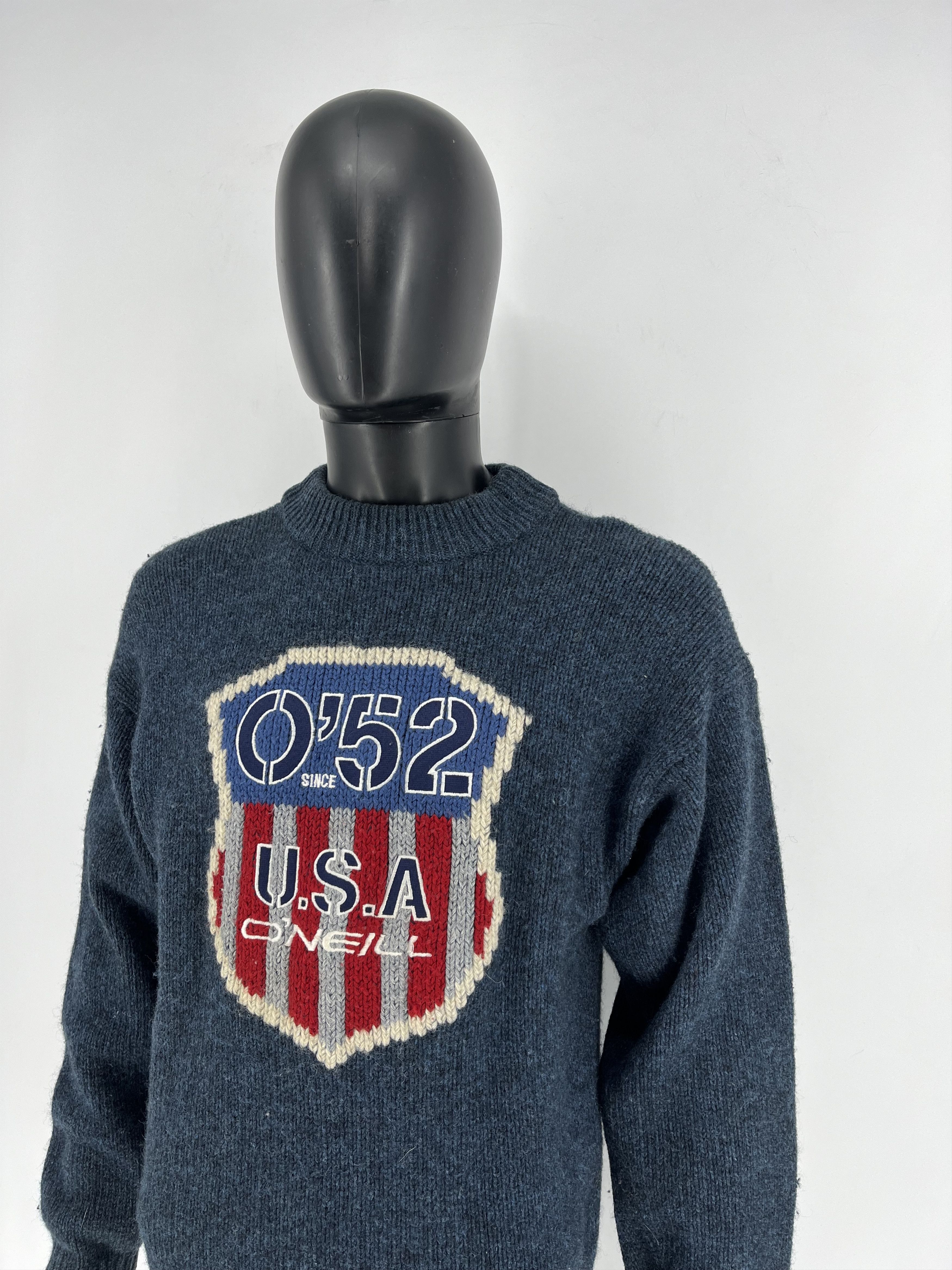 O'Neill × Vintage ONeill blue Knitted Jumper with embroidered spell-out on Size US M / EU 48-50 / 2 - 9 Thumbnail