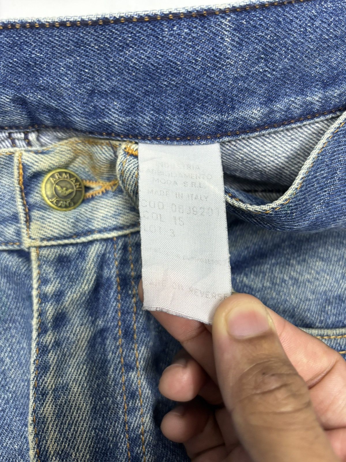 Giorgio Armani 🔥VINTAGE GIORGIO ARMANI ITALY DISTRESSED DENIM JEANS Size US 30 / EU 46 - 12 Thumbnail